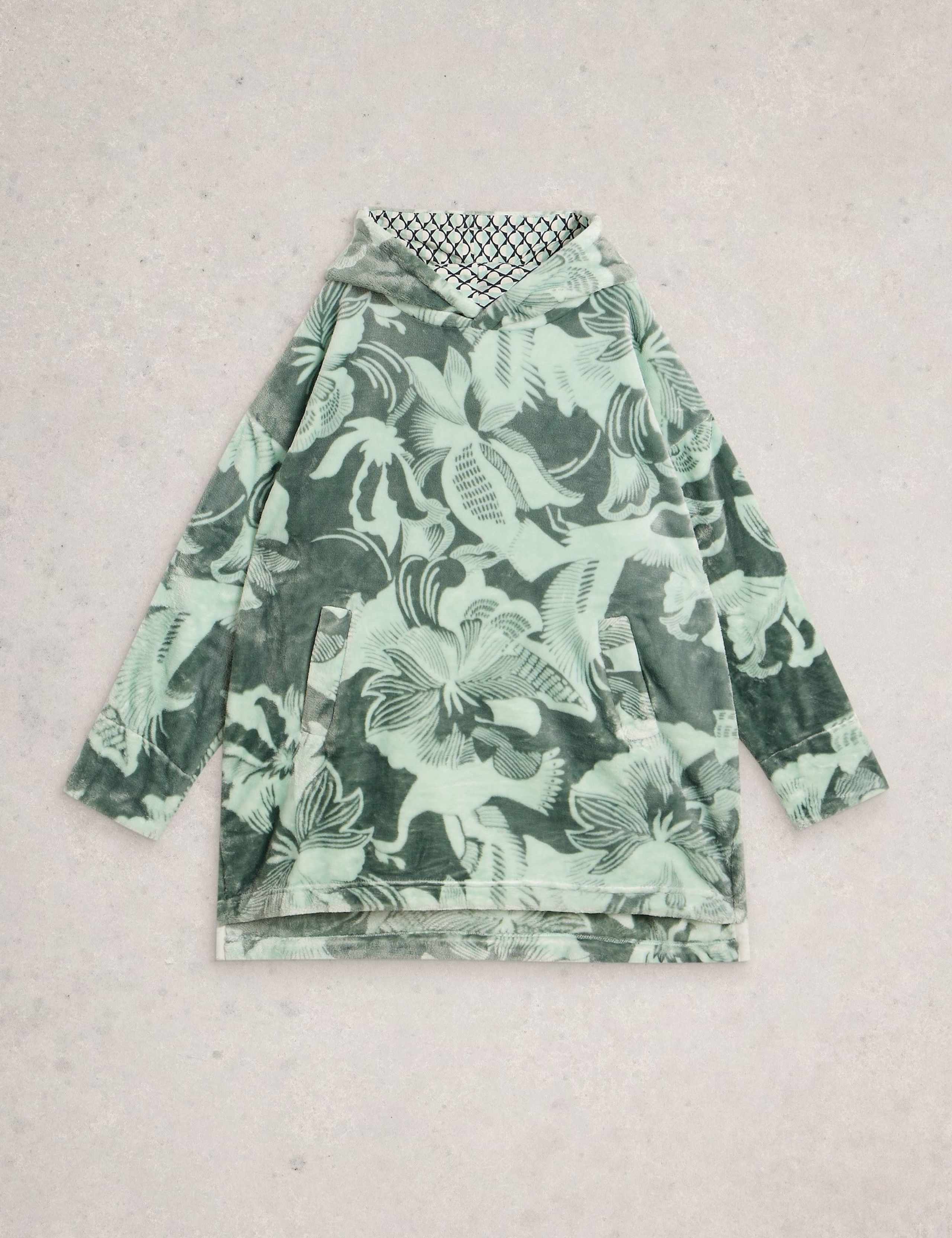 Printed Fleece Lounge Hoodie 2 of 6