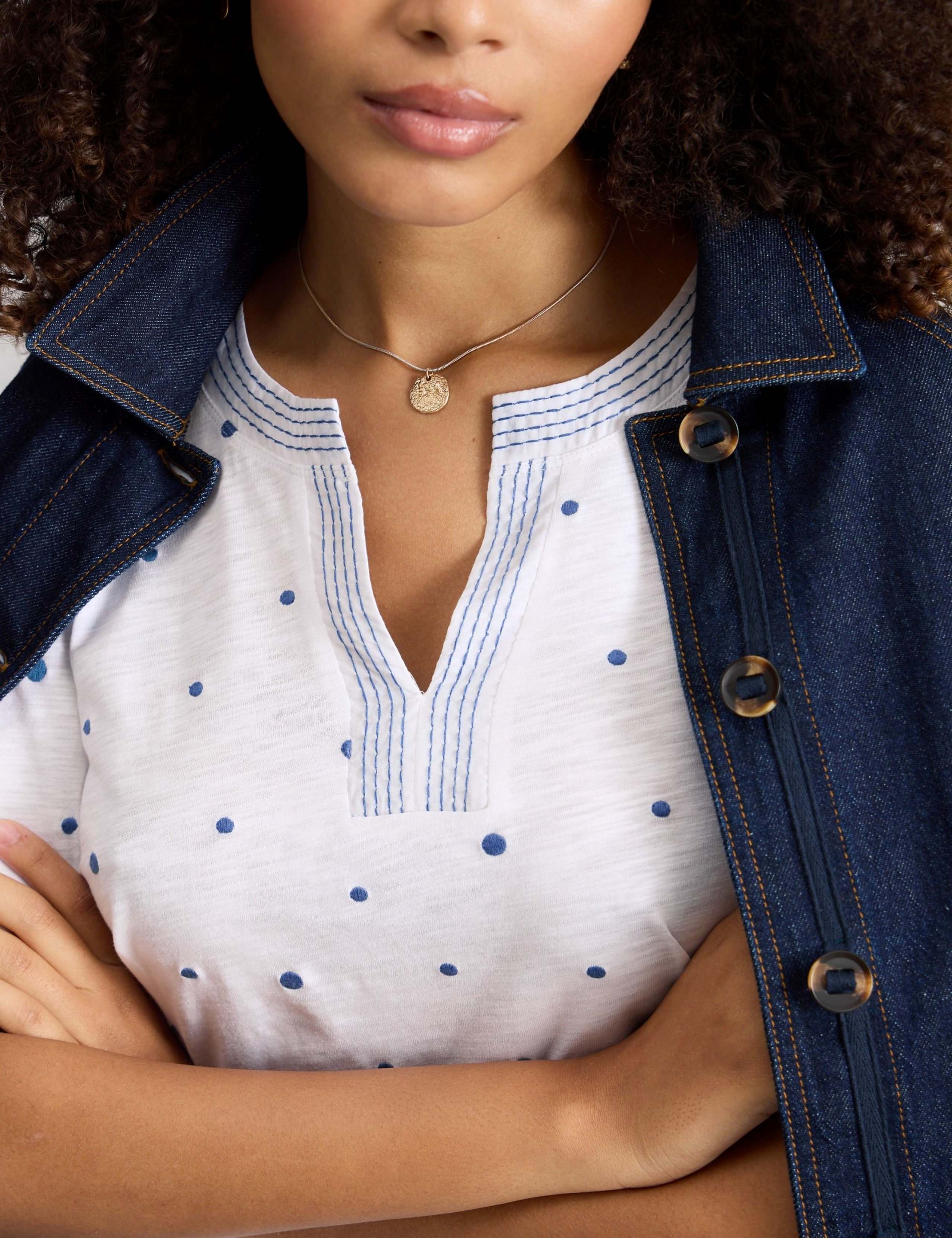 Pure Cotton Embroidered T-Shirt 4 of 6