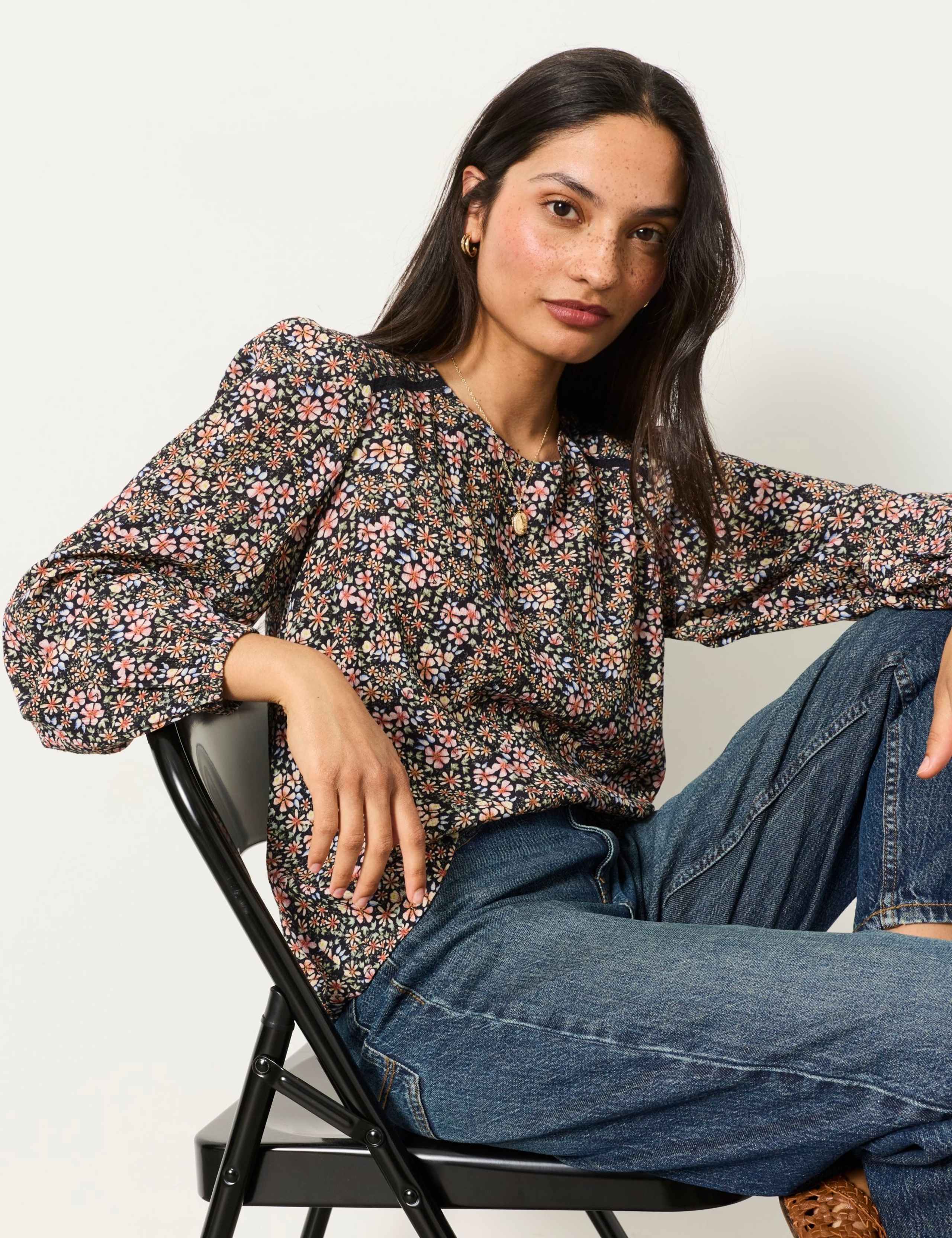 Floral Lace Insert Blouse 3 of 5