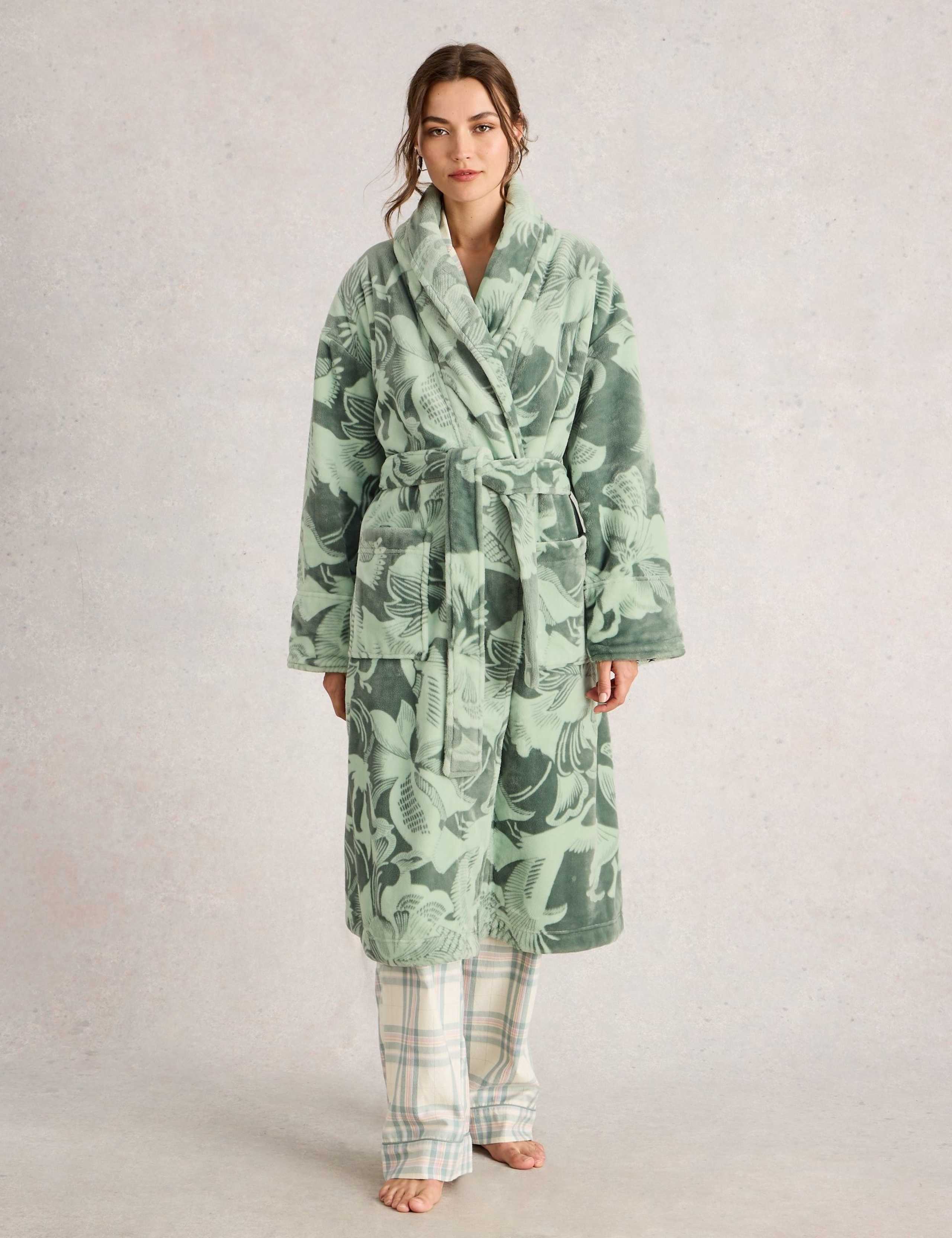 Clover Print Towelling Dressing Gown 1 of 6