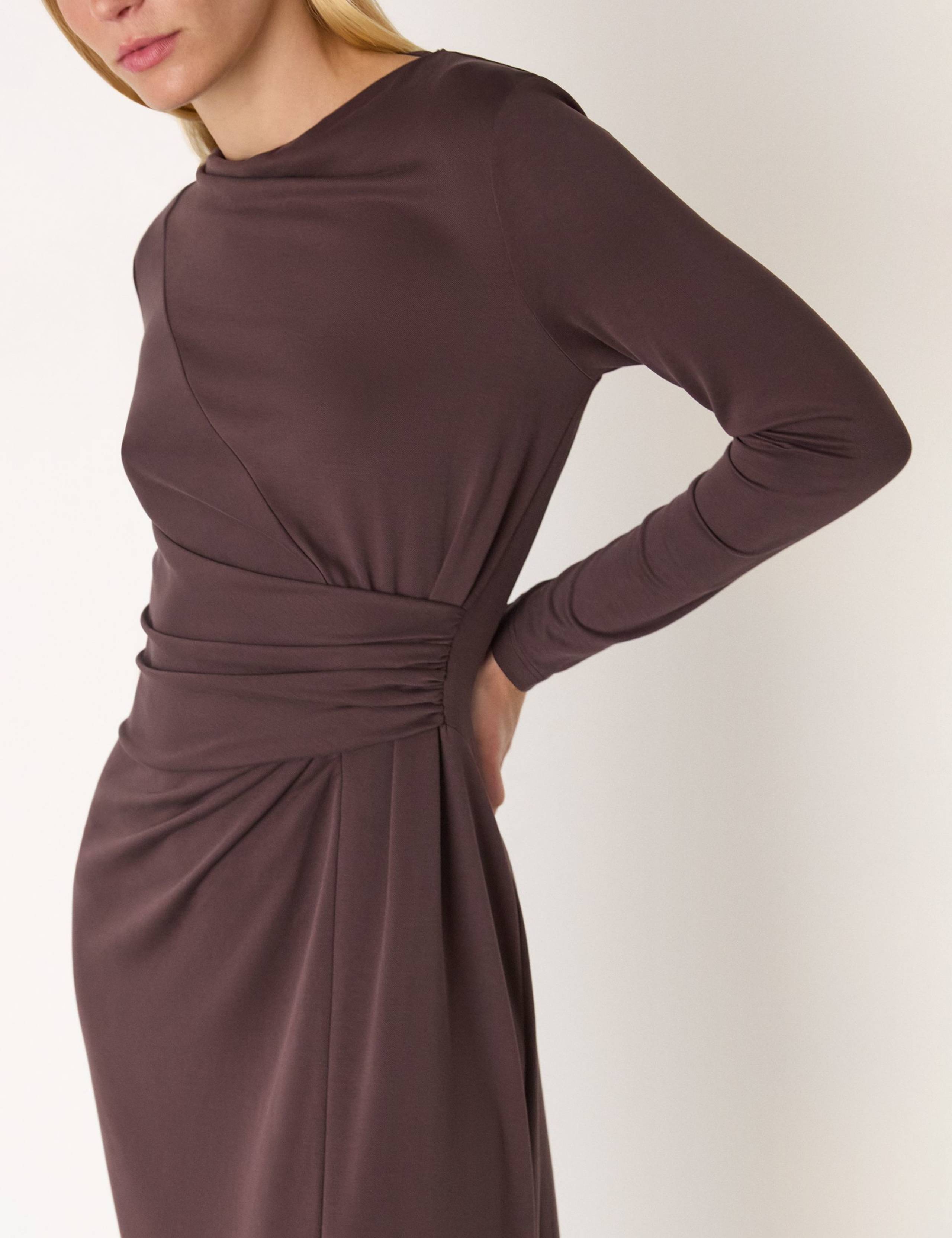 Jersey Ruched Midi Waisted Dress 4 of 4