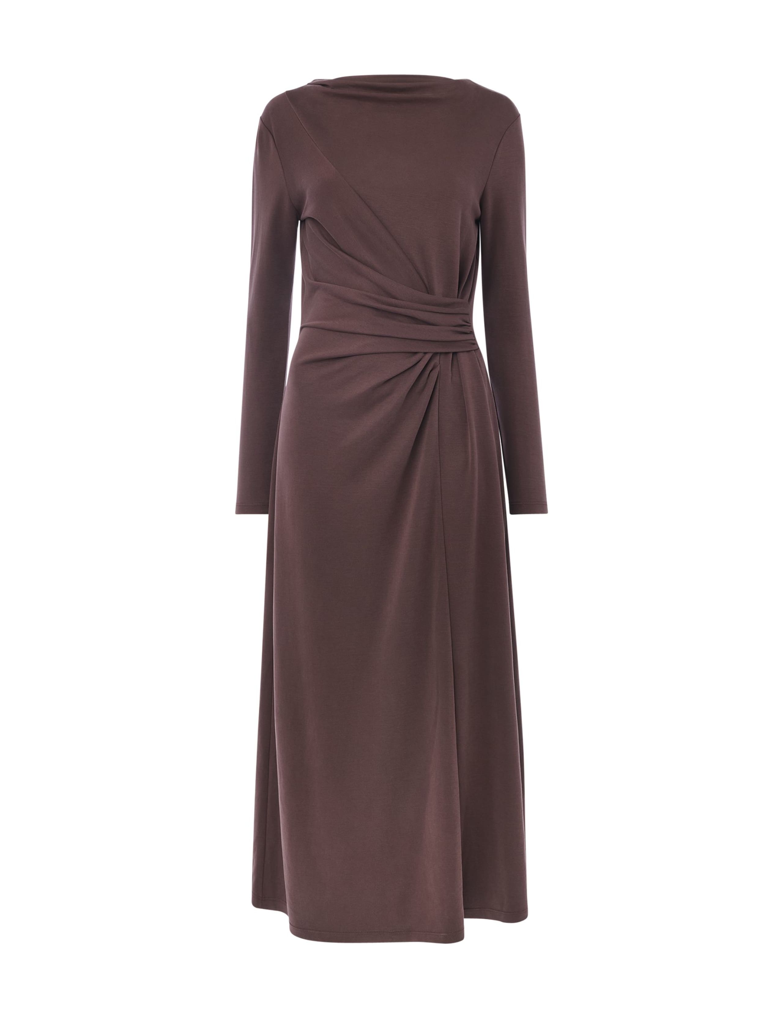 Jersey Ruched Midi Waisted Dress 2 of 4