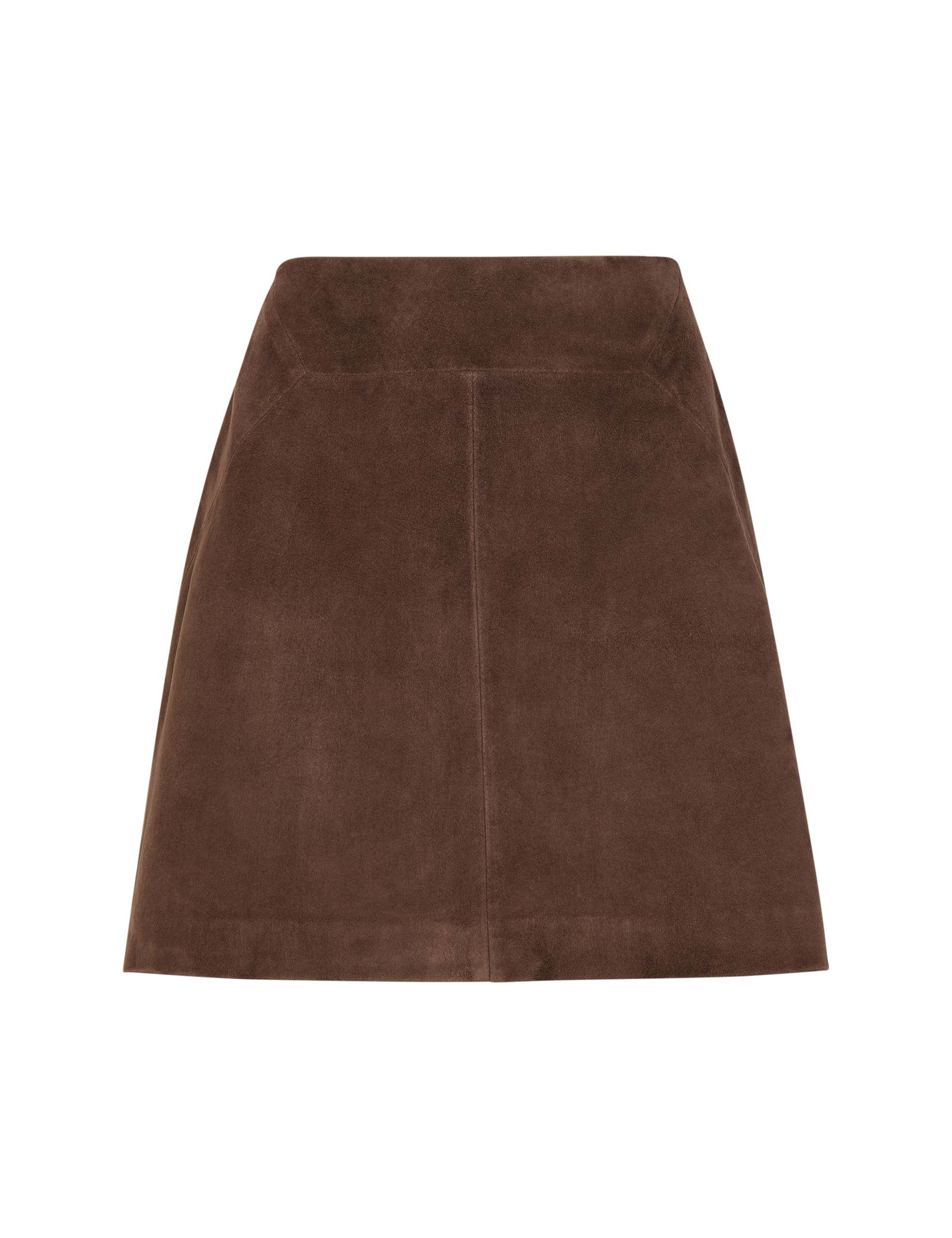 Suede Mini A-Line Skirt 2 of 4