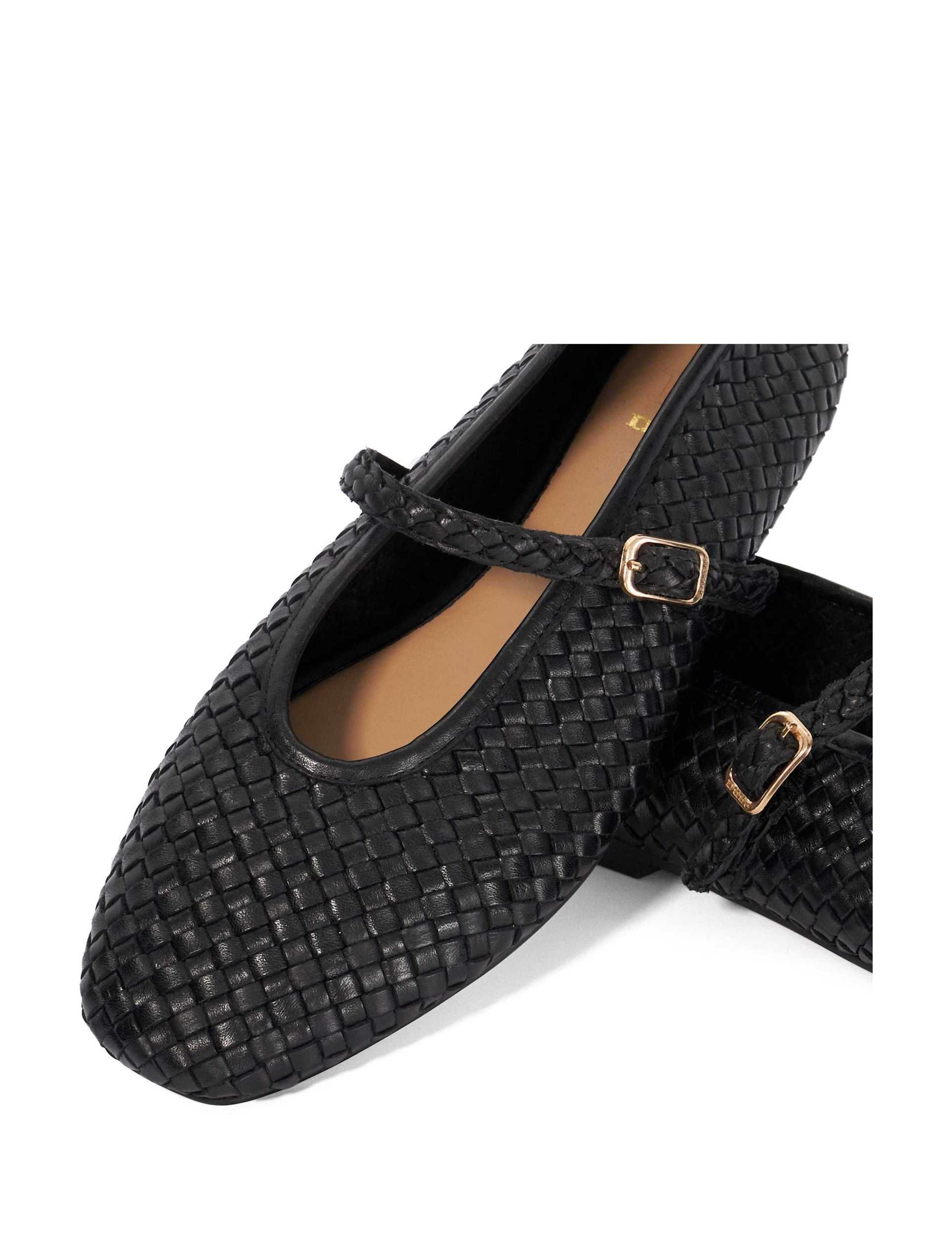Wide Fit Leather Woven Buckle Flat Ballet Pumps 5 of 5