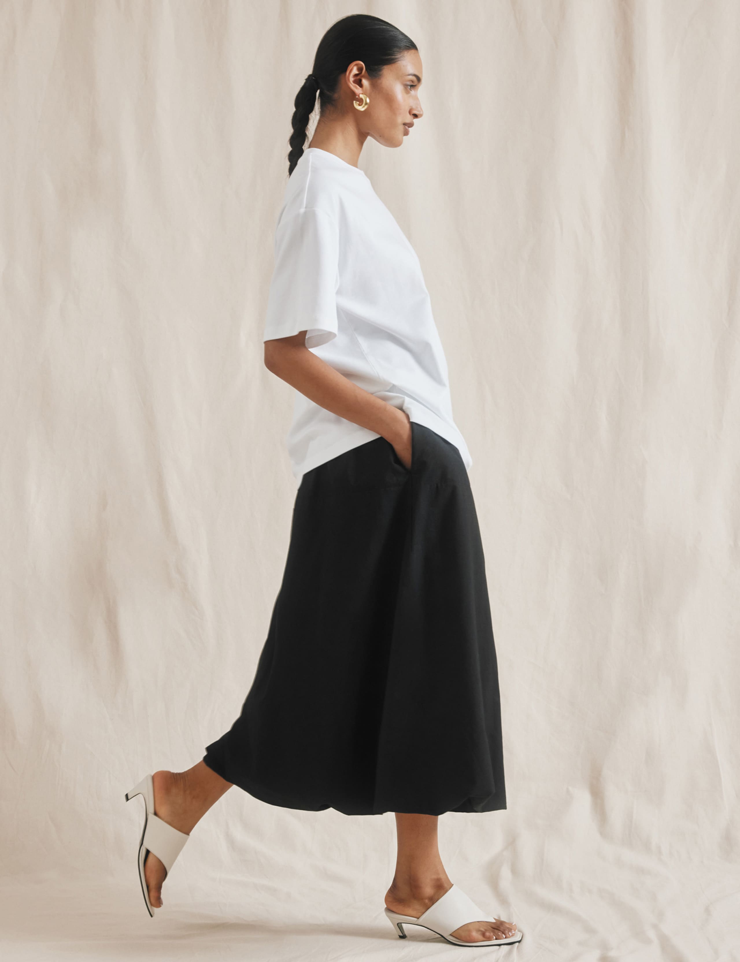 Pure Cotton Midi Puffball Skirt 4 of 6