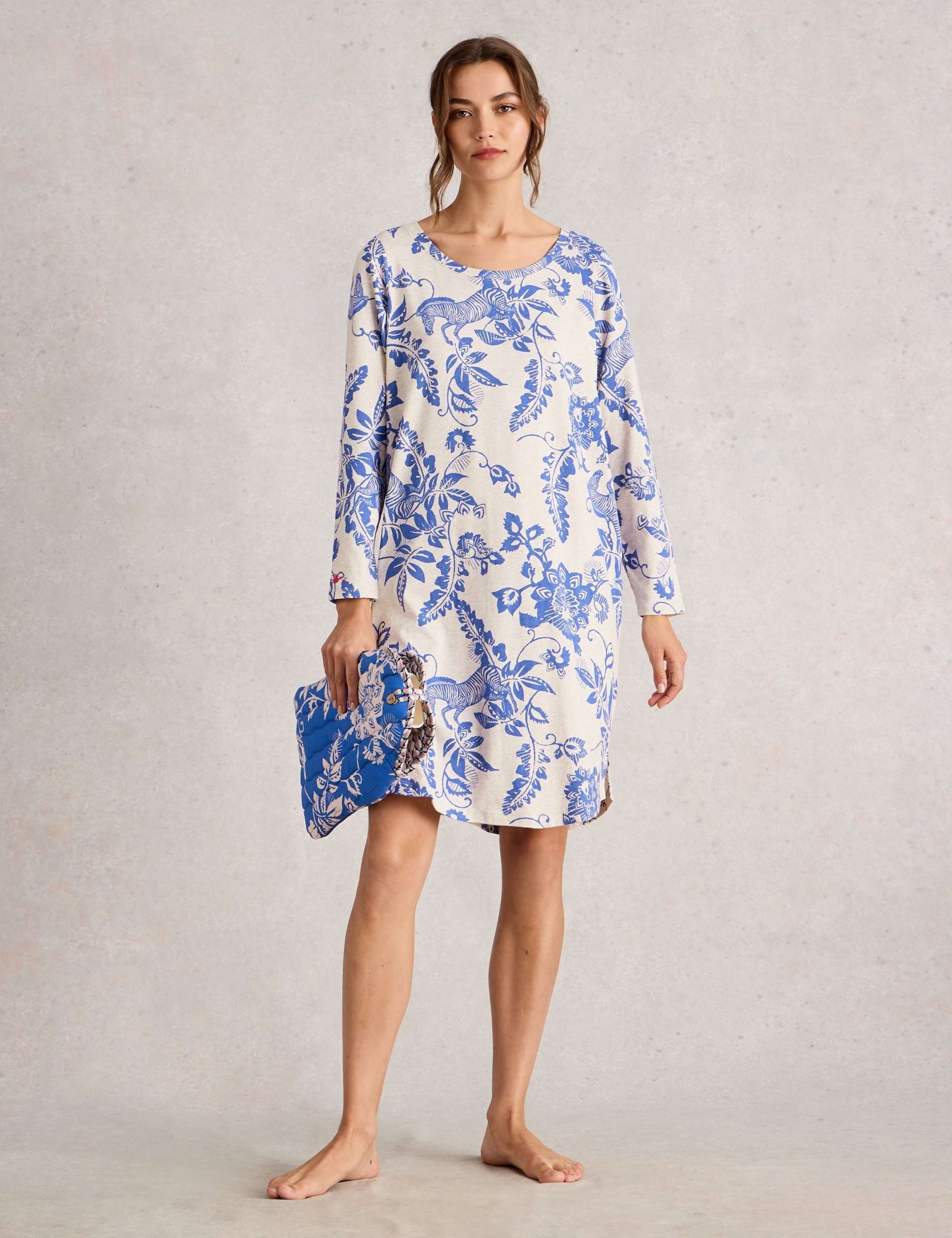 Cotton Modal Jersey Printed Nightdress 1 of 6