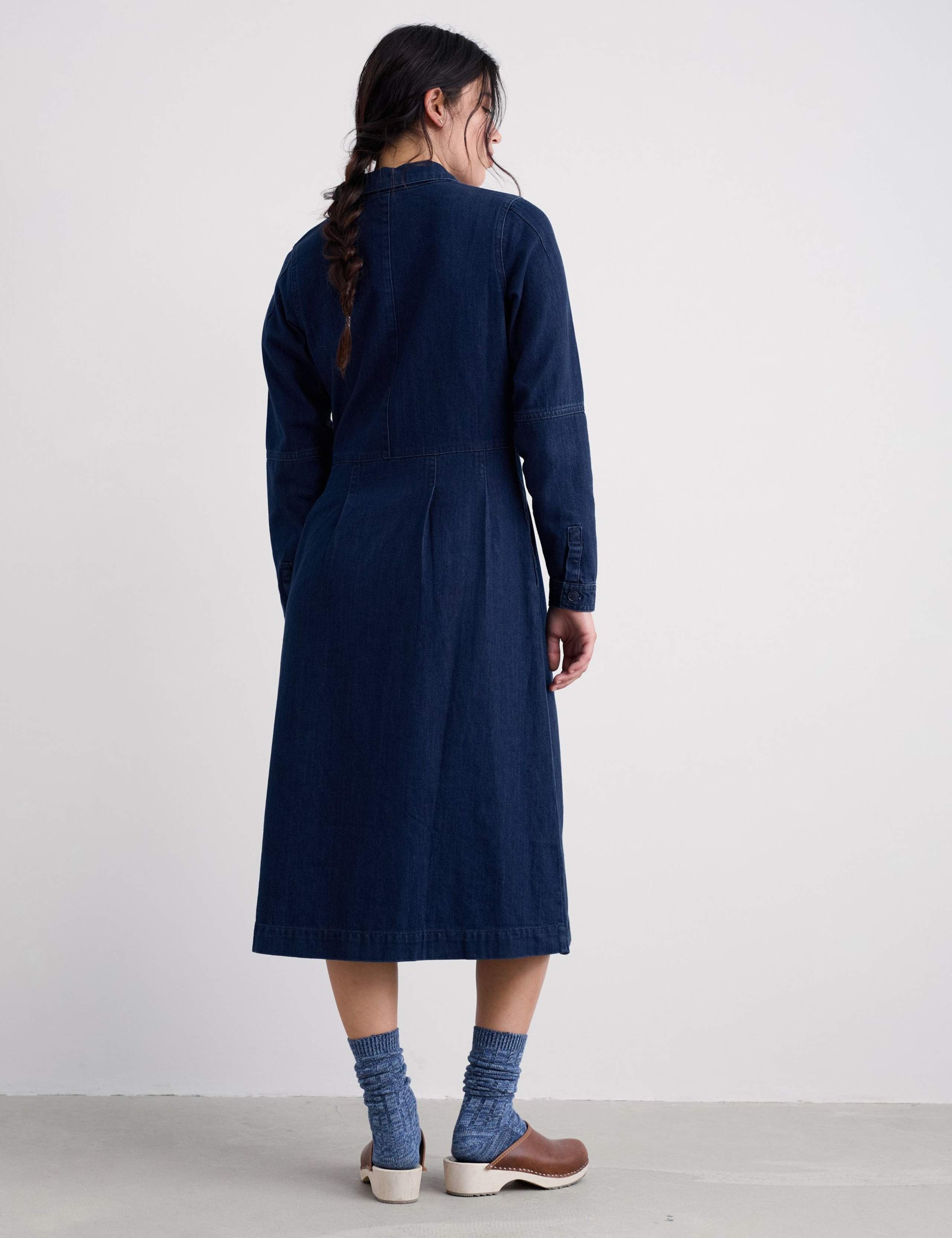 Pure Cotton Collared Midi Shirt Dress 4 of 5