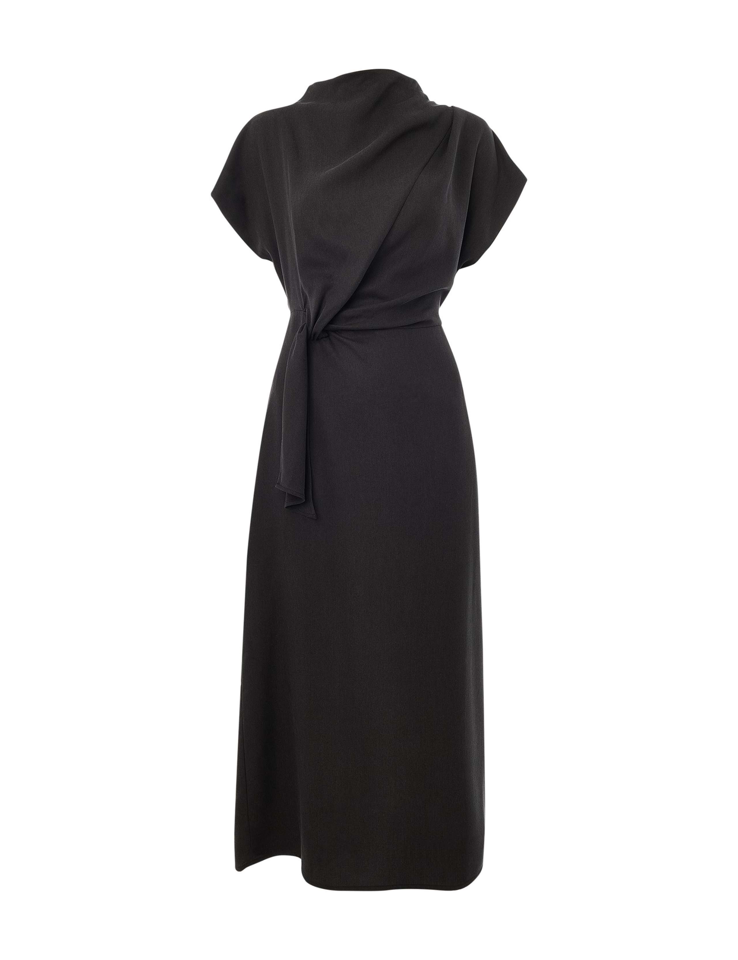 High Neck Twist Waist Midi Dress 2 of 4
