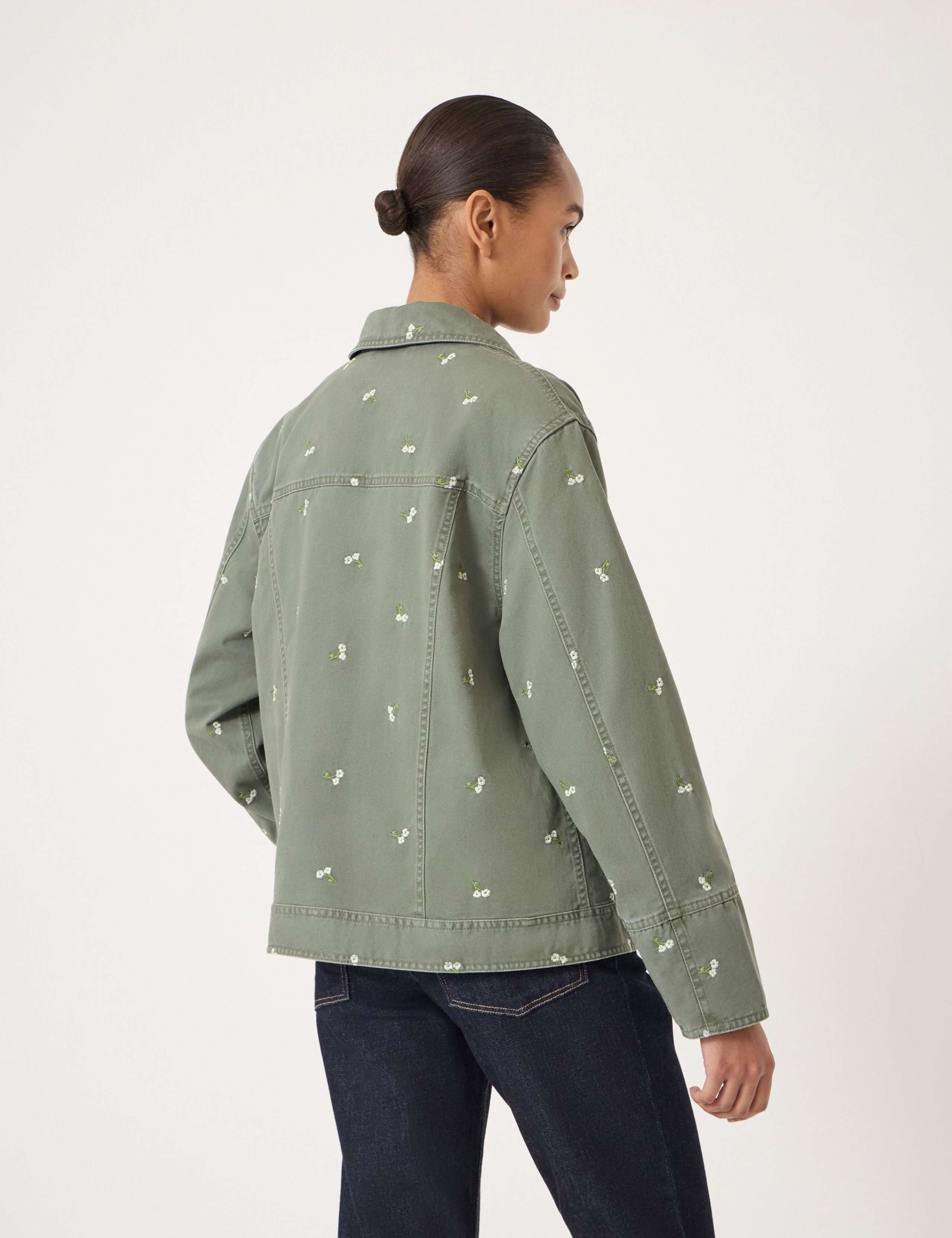 Pure Cotton Embroidered Utility Jacket 4 of 5