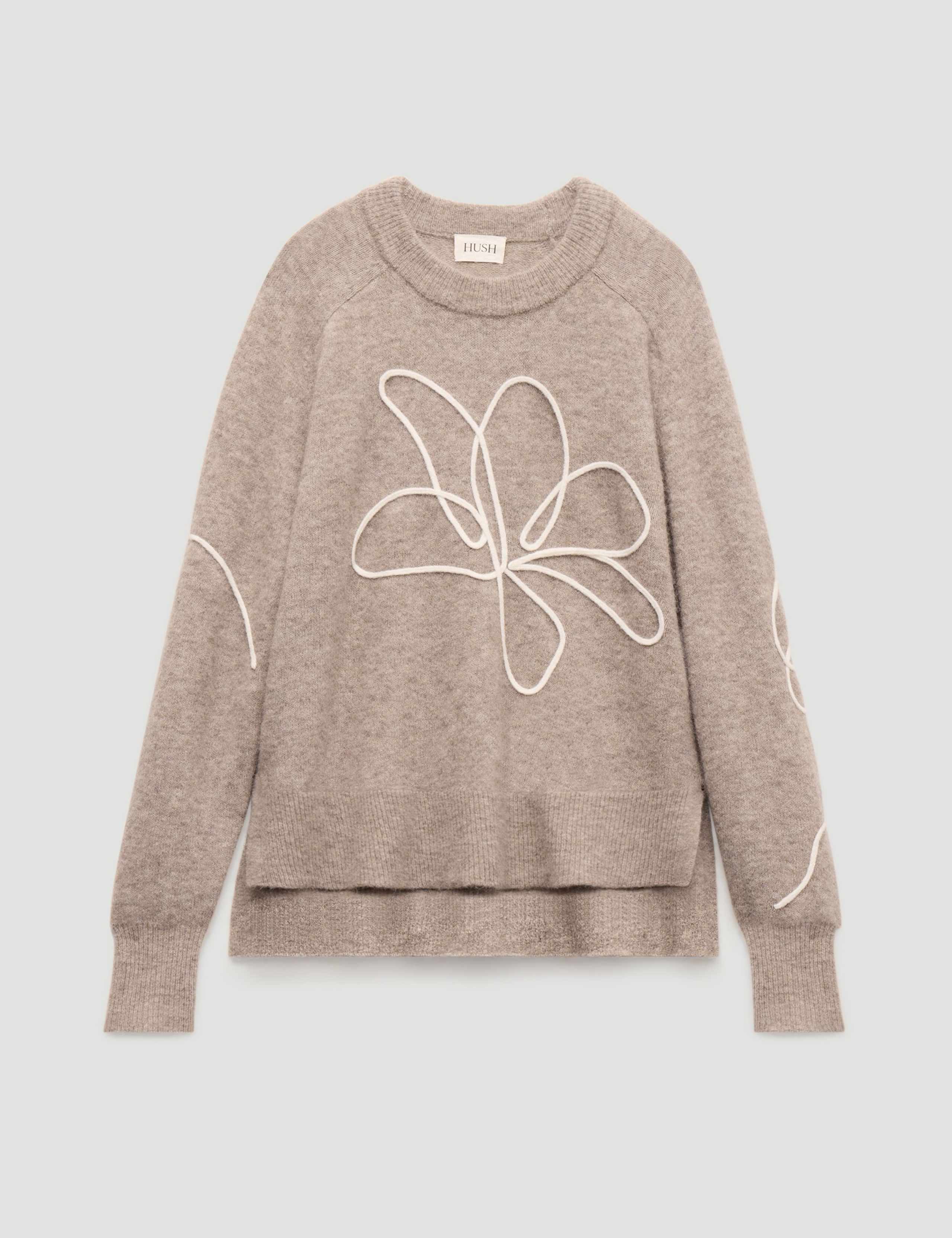 Alpaca Blend Flower Crew Neck Jumper 2 of 5