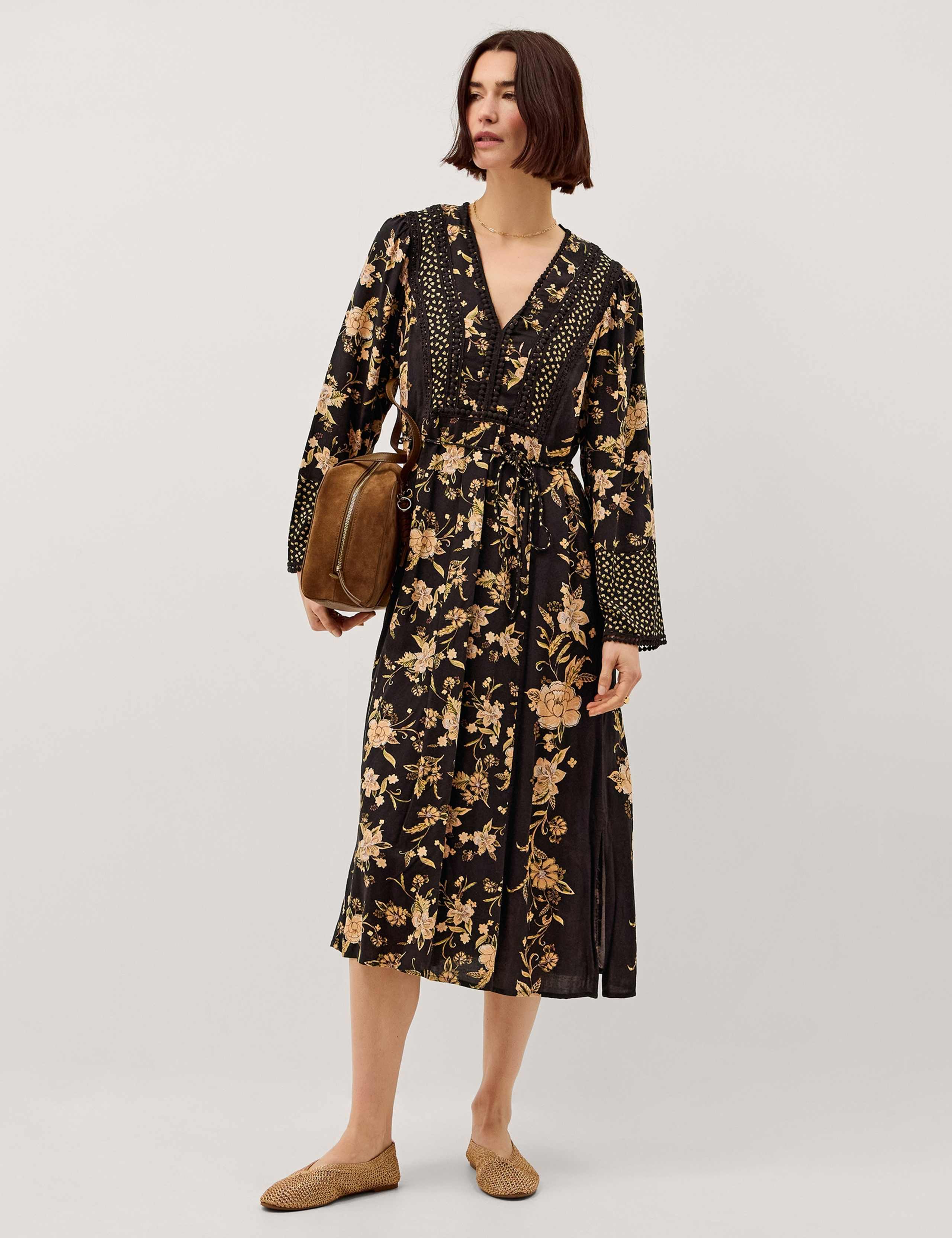 Floral V-Neck Midi Dress 1 of 5