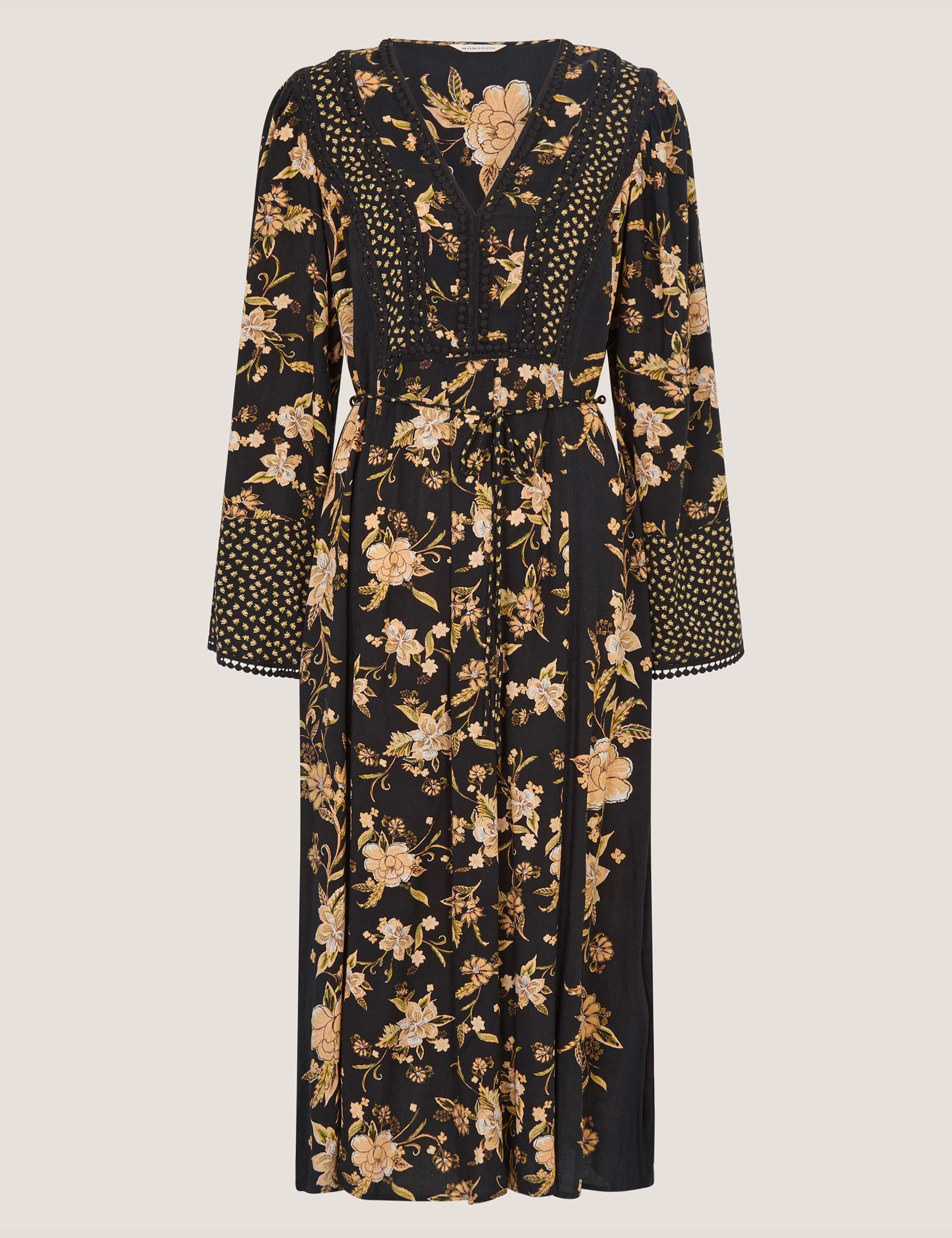 Floral V-Neck Midi Dress 2 of 5