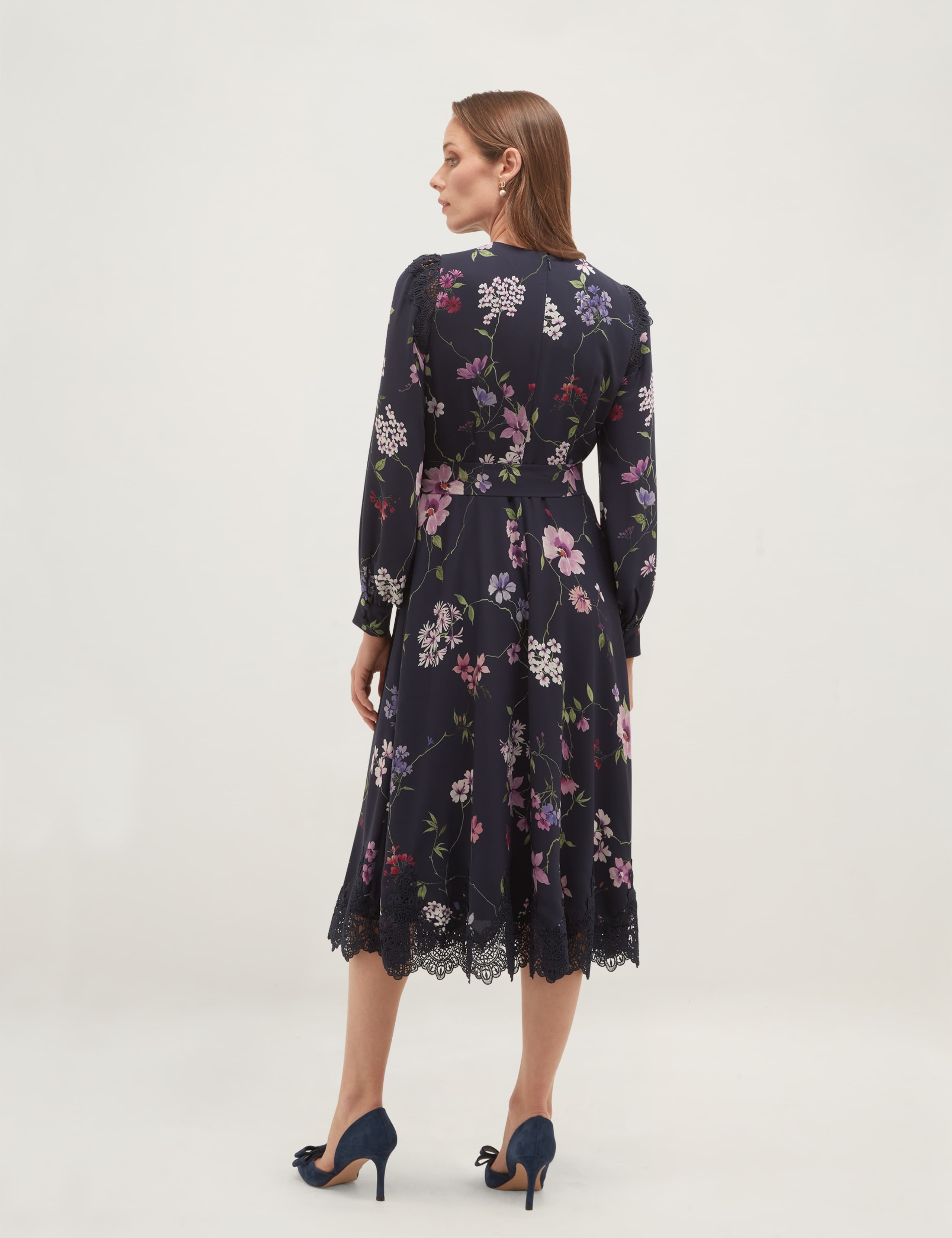 Floral Midi Waisted Dress 4 of 6