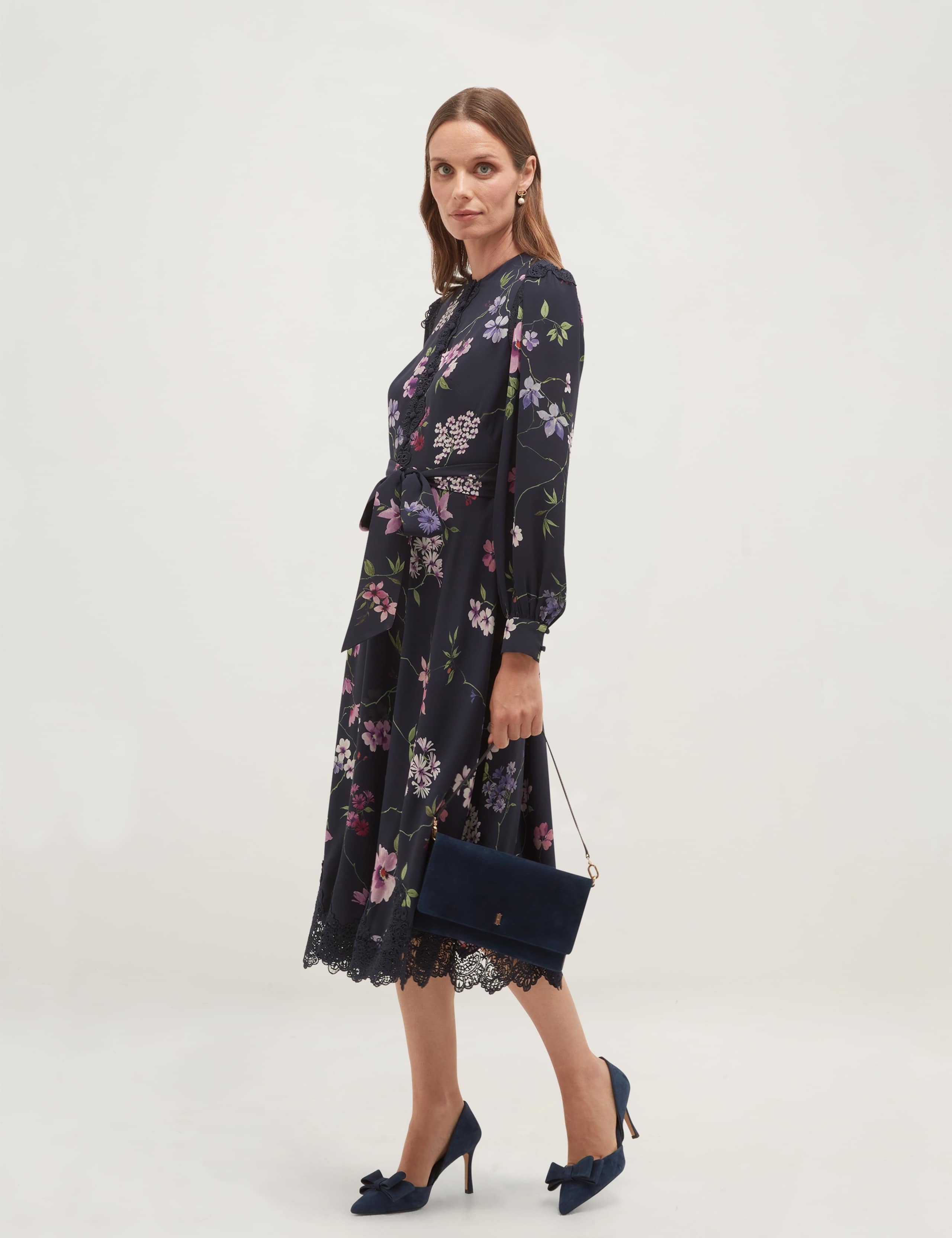 Floral Midi Waisted Dress 5 of 6
