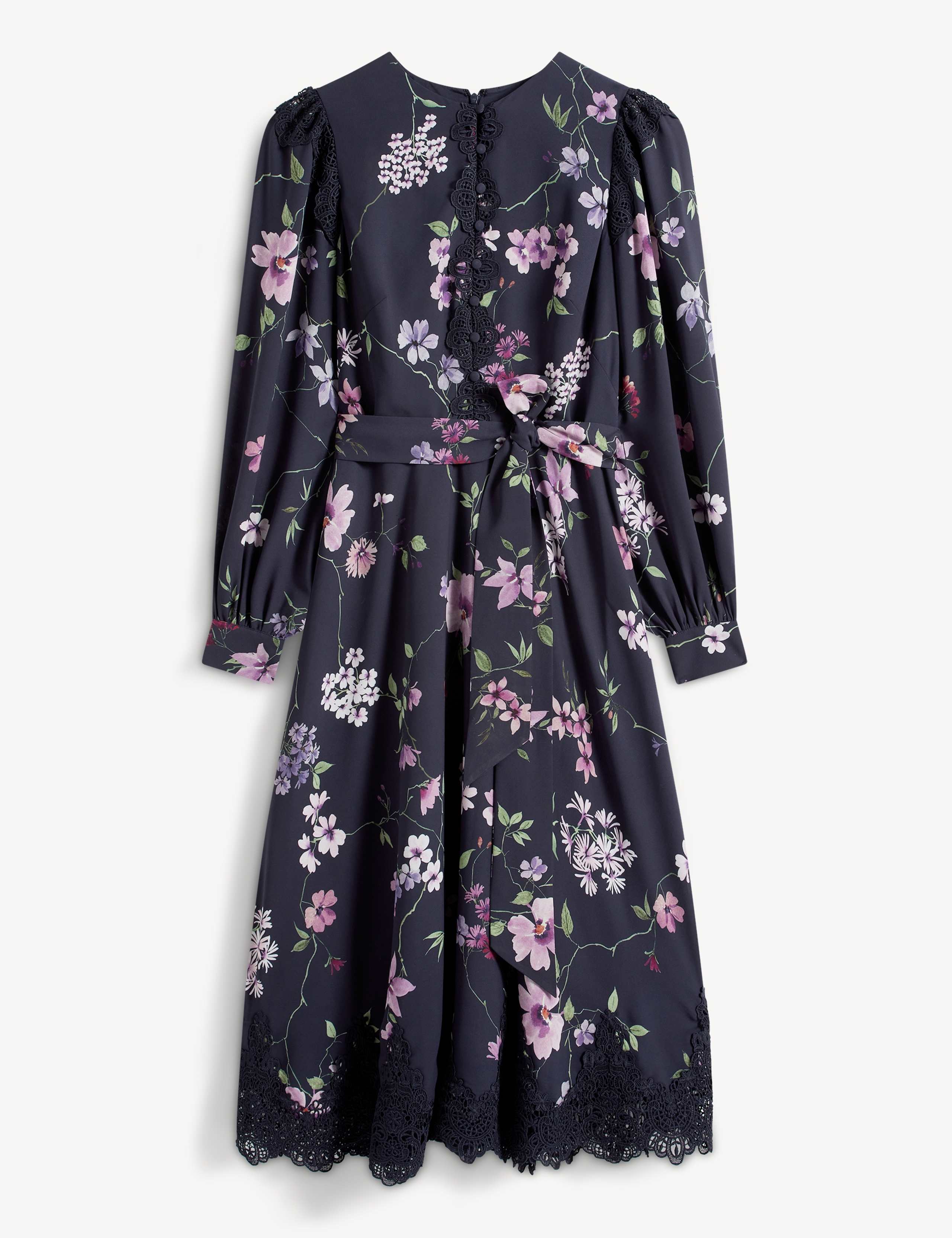 Floral Midi Waisted Dress 2 of 6
