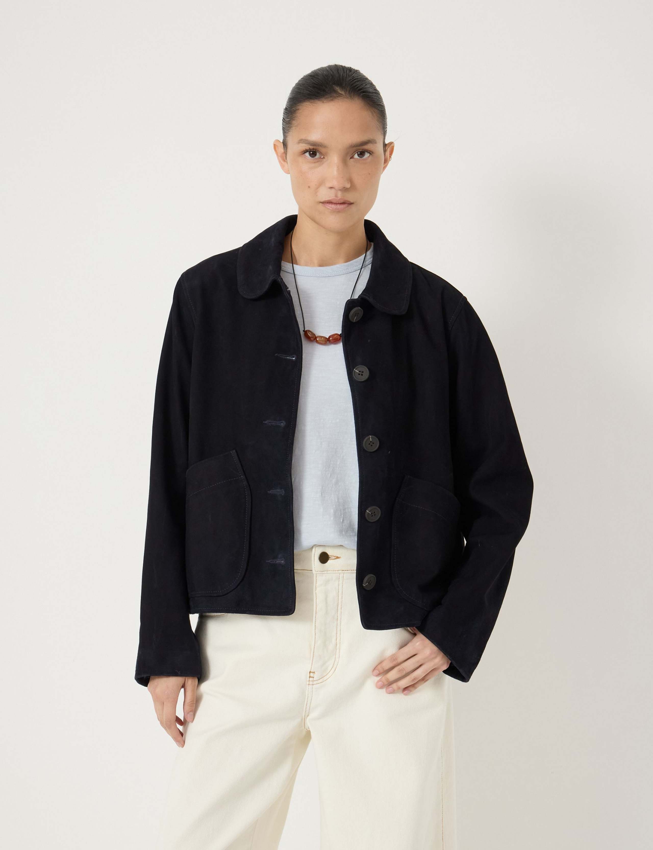 Suede Collared Jacket 1 of 6