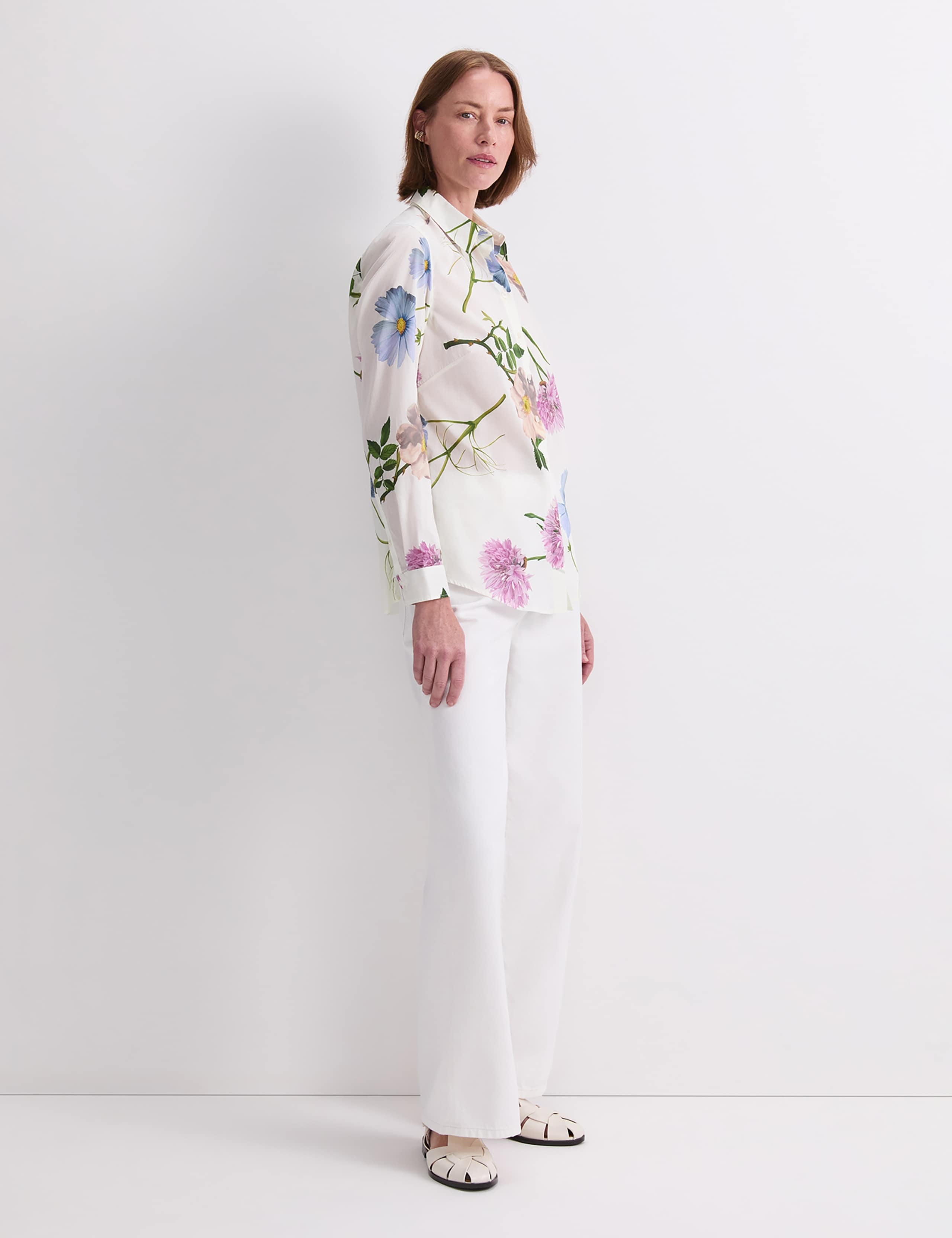 Pure Cotton Floral Collared Shirt 4 of 6