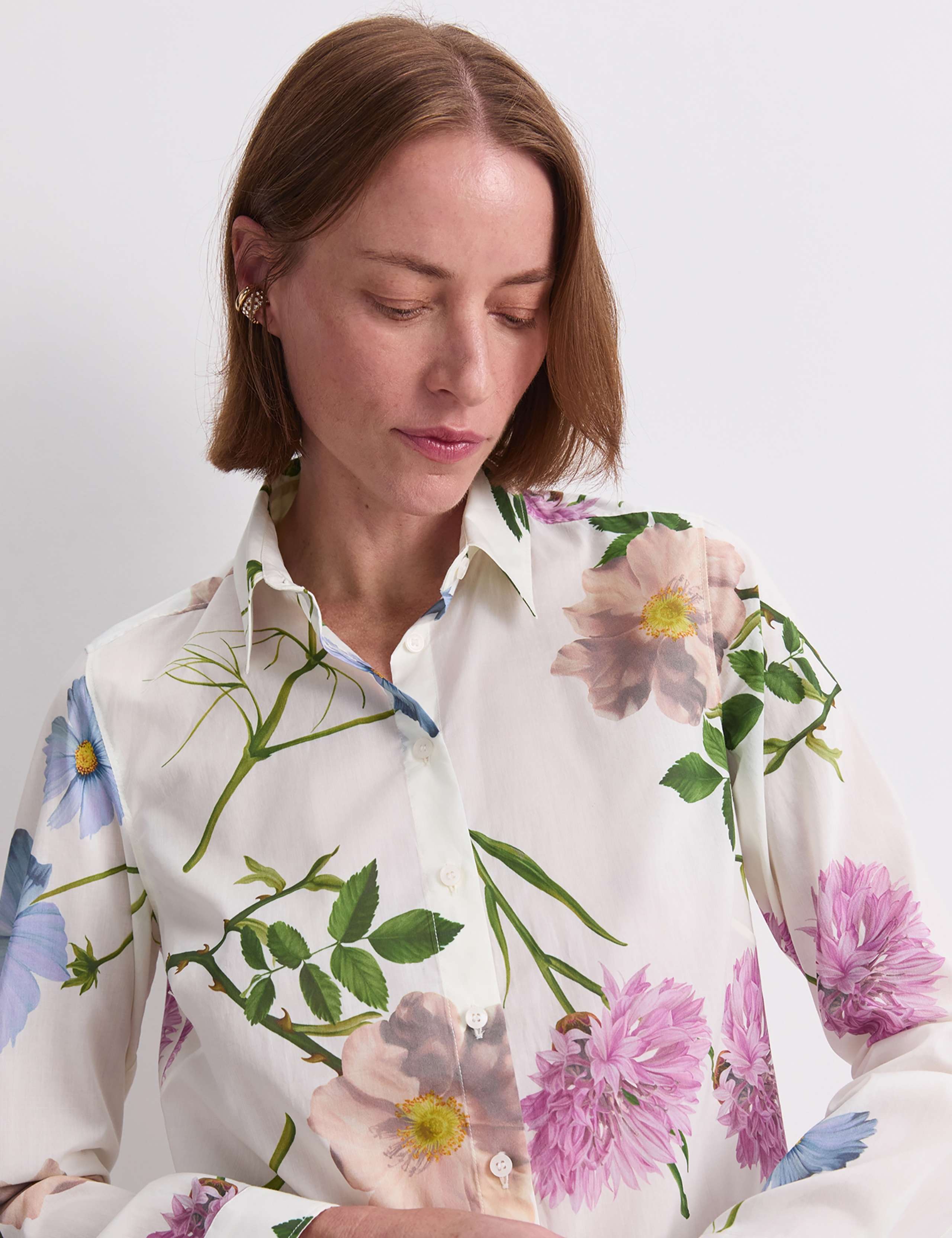 Pure Cotton Floral Collared Shirt 6 of 6