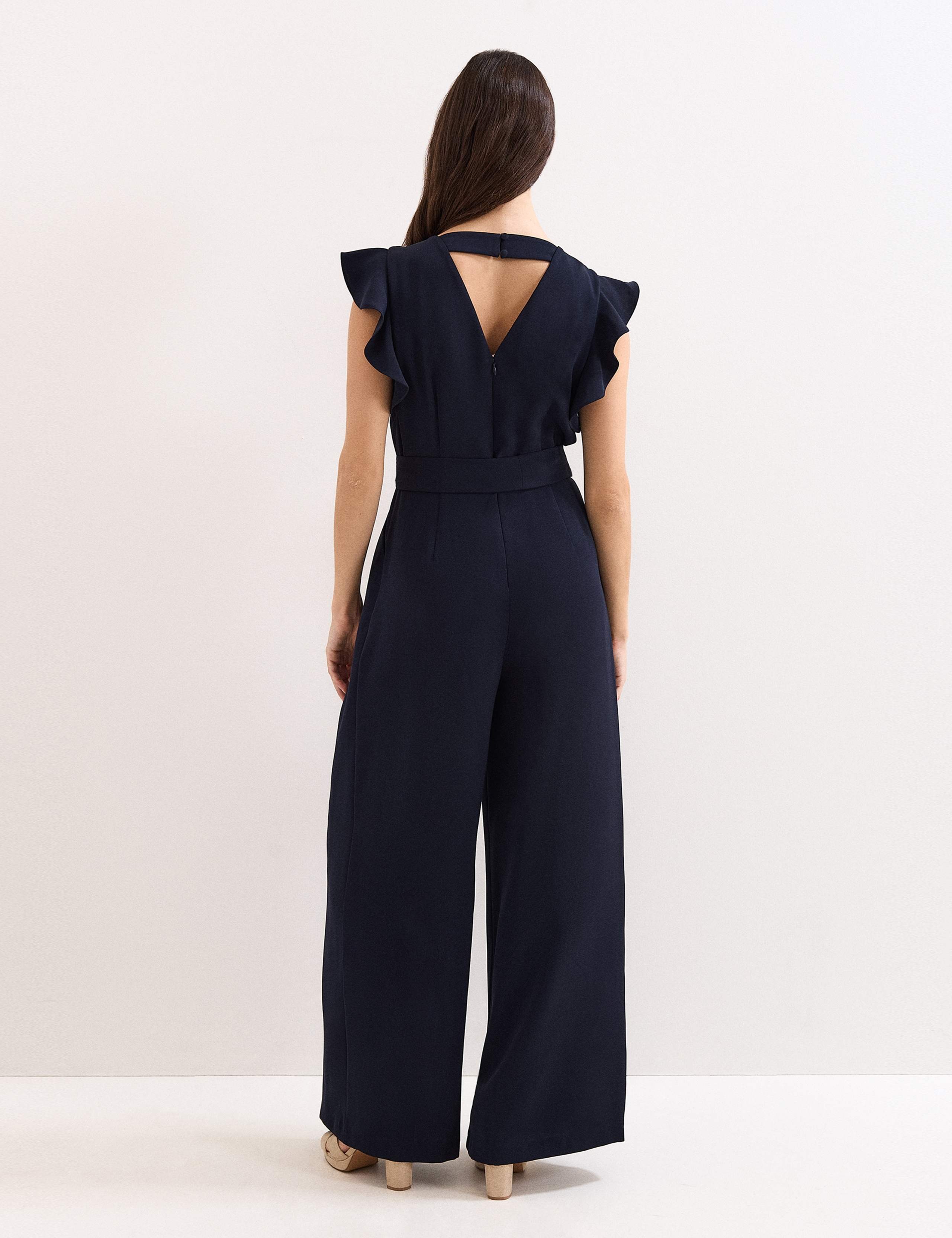 Belted Sleeveless Wide Leg Jumpsuit 6 of 6