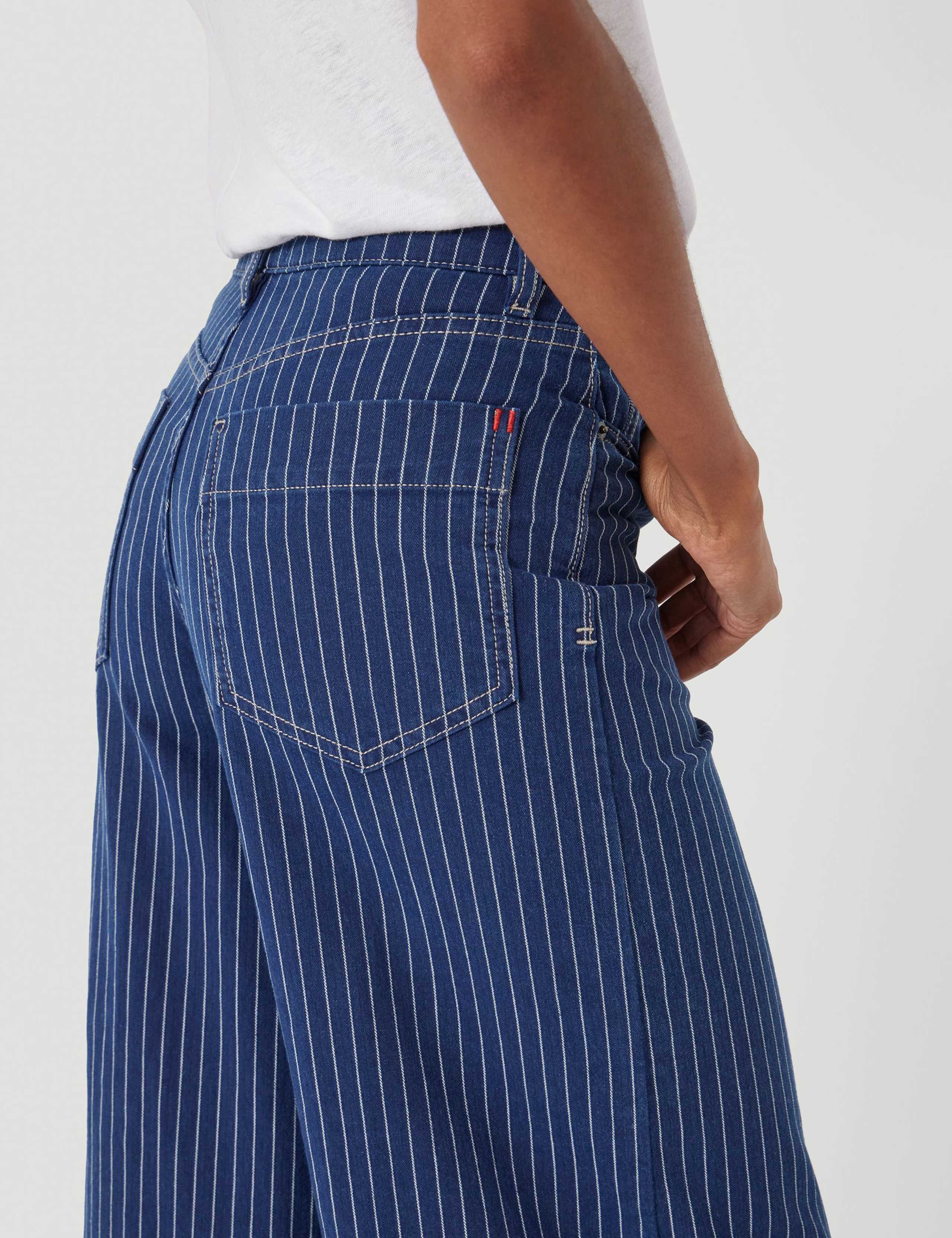 Striped Mid Rise Wide Leg Jeans 6 of 6