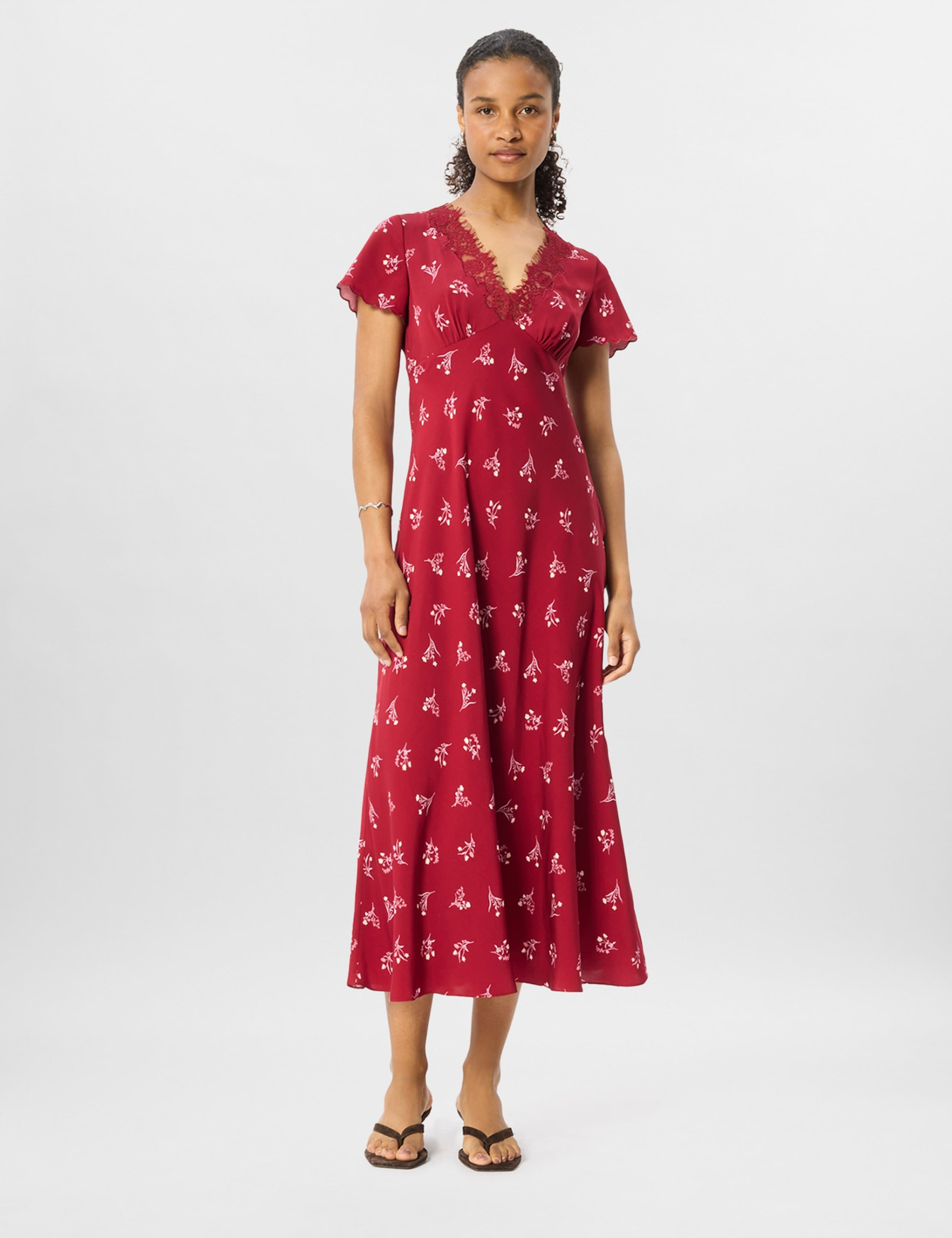 Floral V-Neck Midi Tea Dress 5 of 7