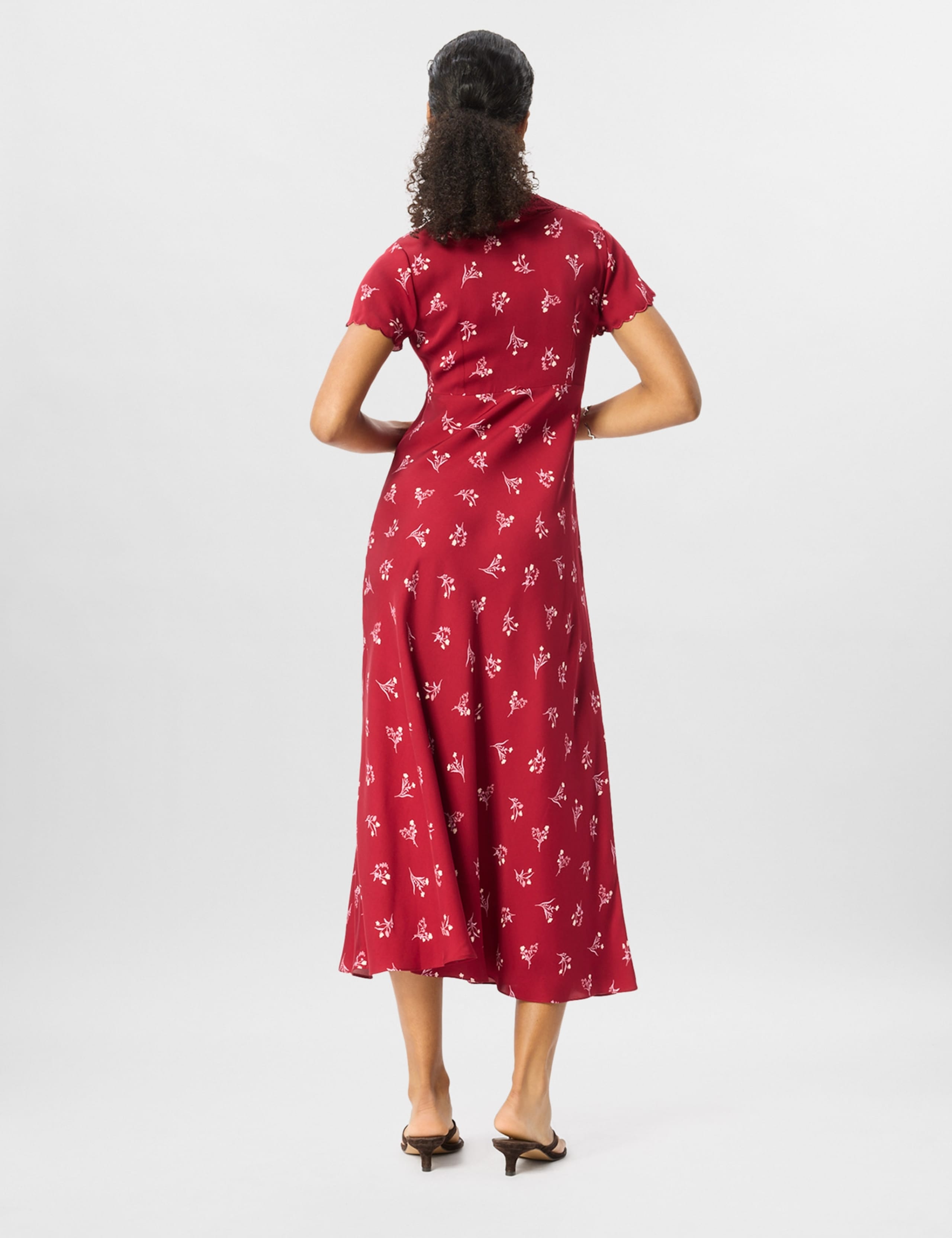 Floral V-Neck Midi Tea Dress 6 of 7