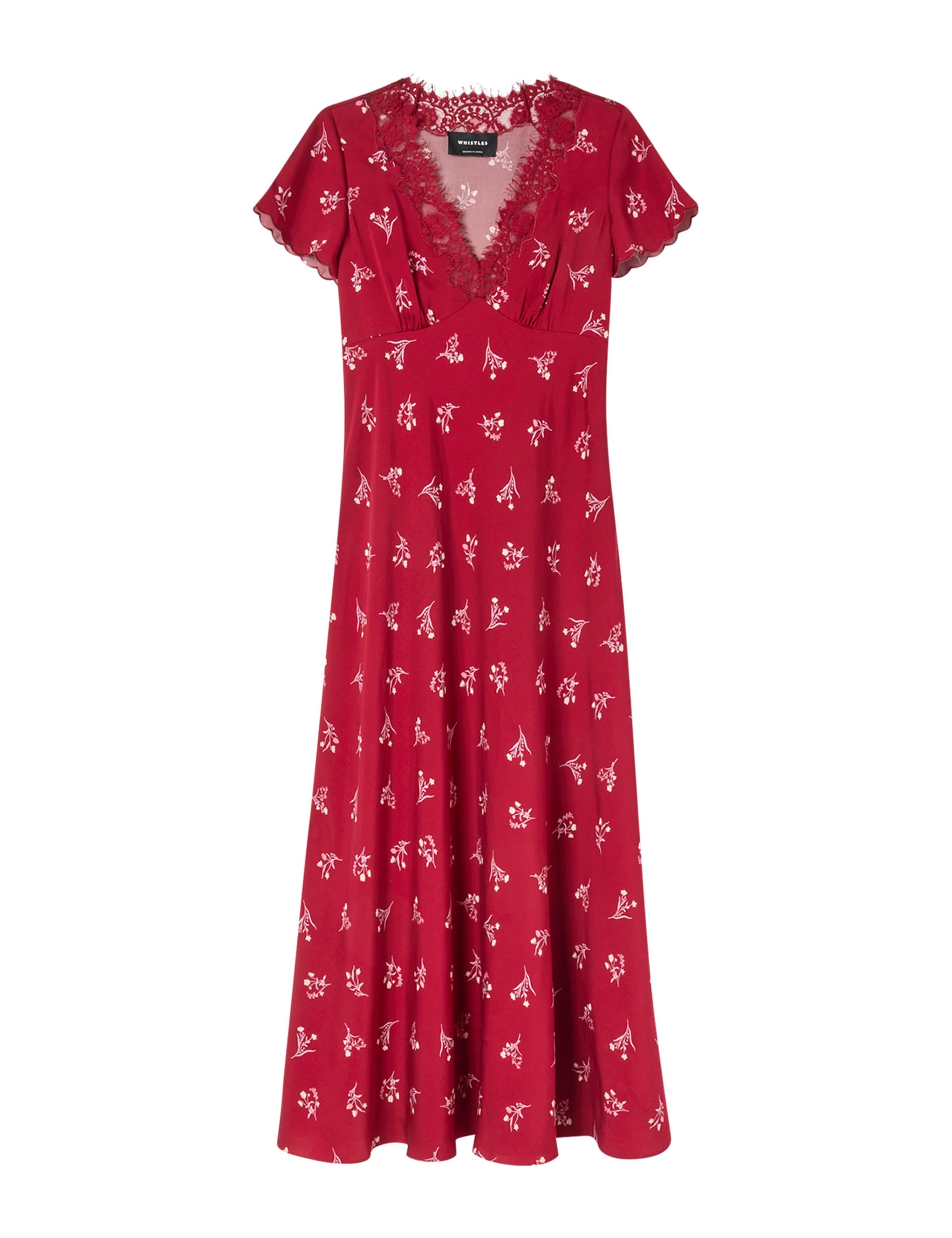Floral V-Neck Midi Tea Dress 2 of 7