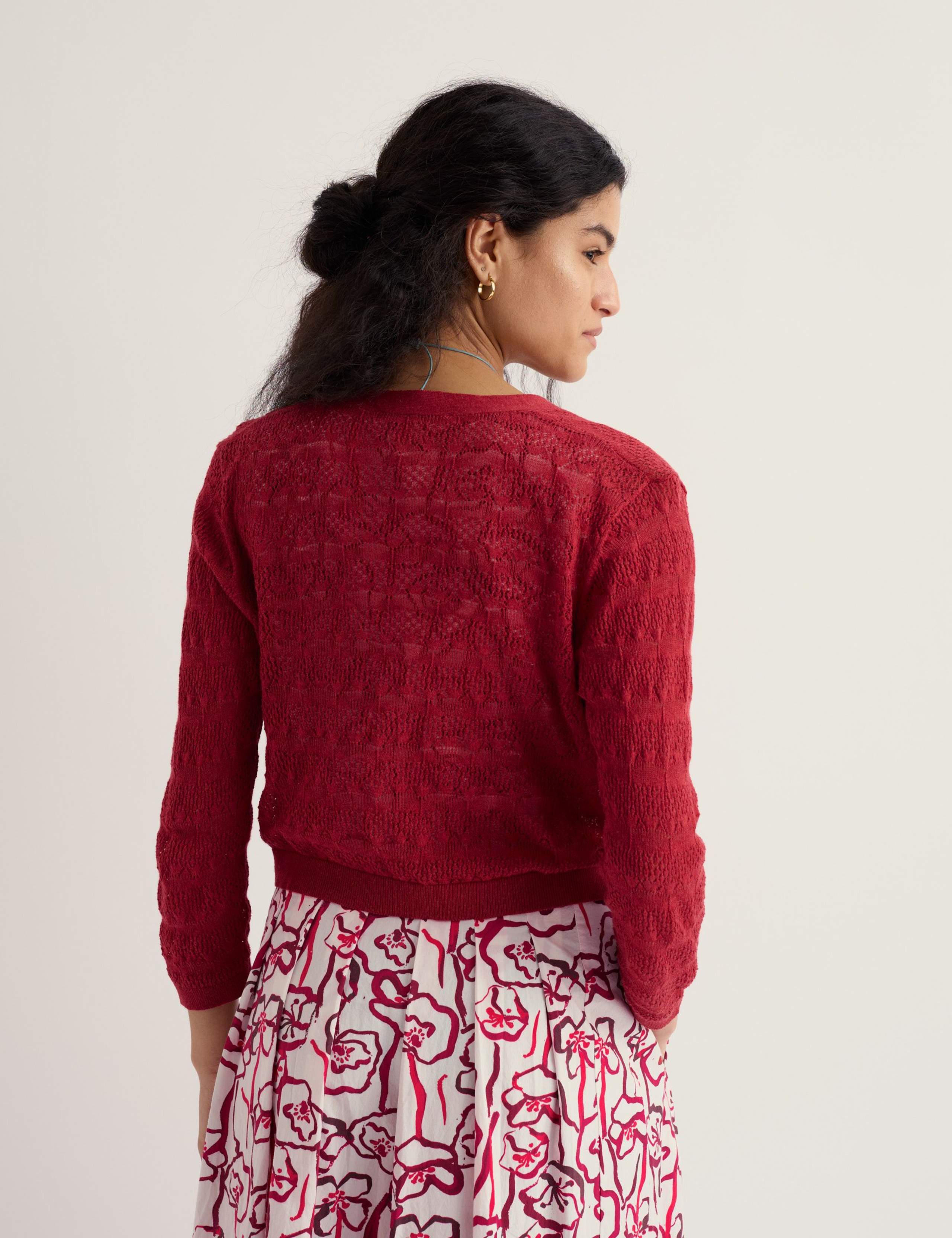 Pure Cotton Pointelle Cardigan 4 of 5