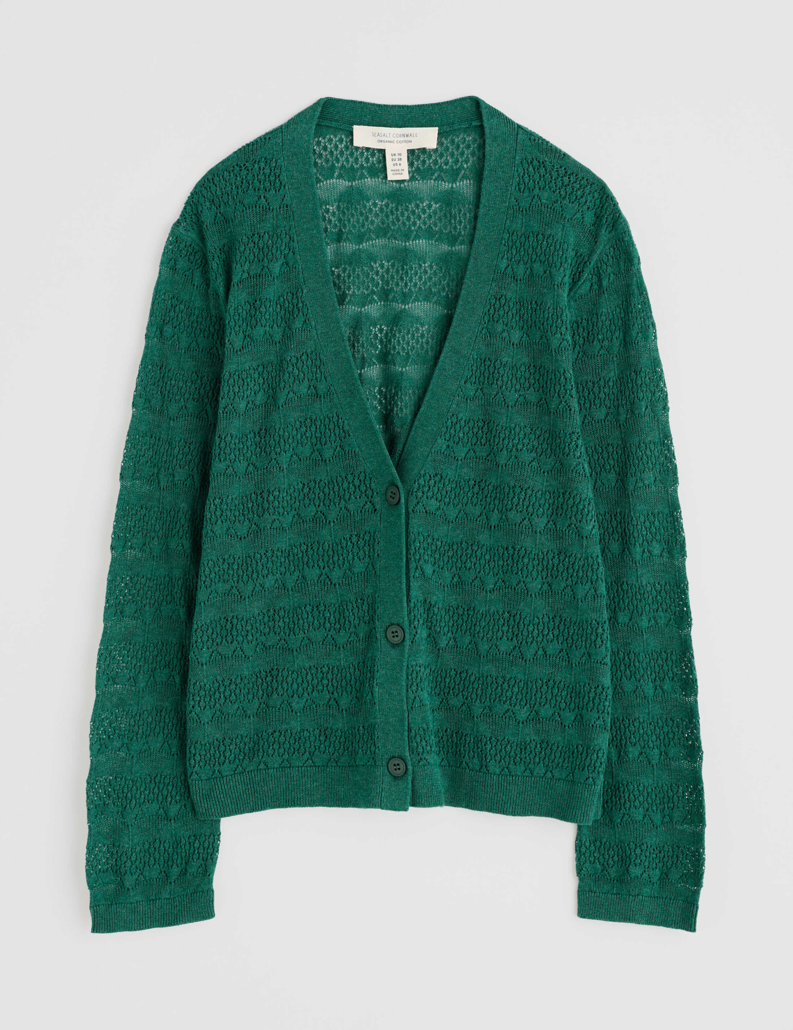 Pure Cotton Pointelle Cardigan 2 of 4
