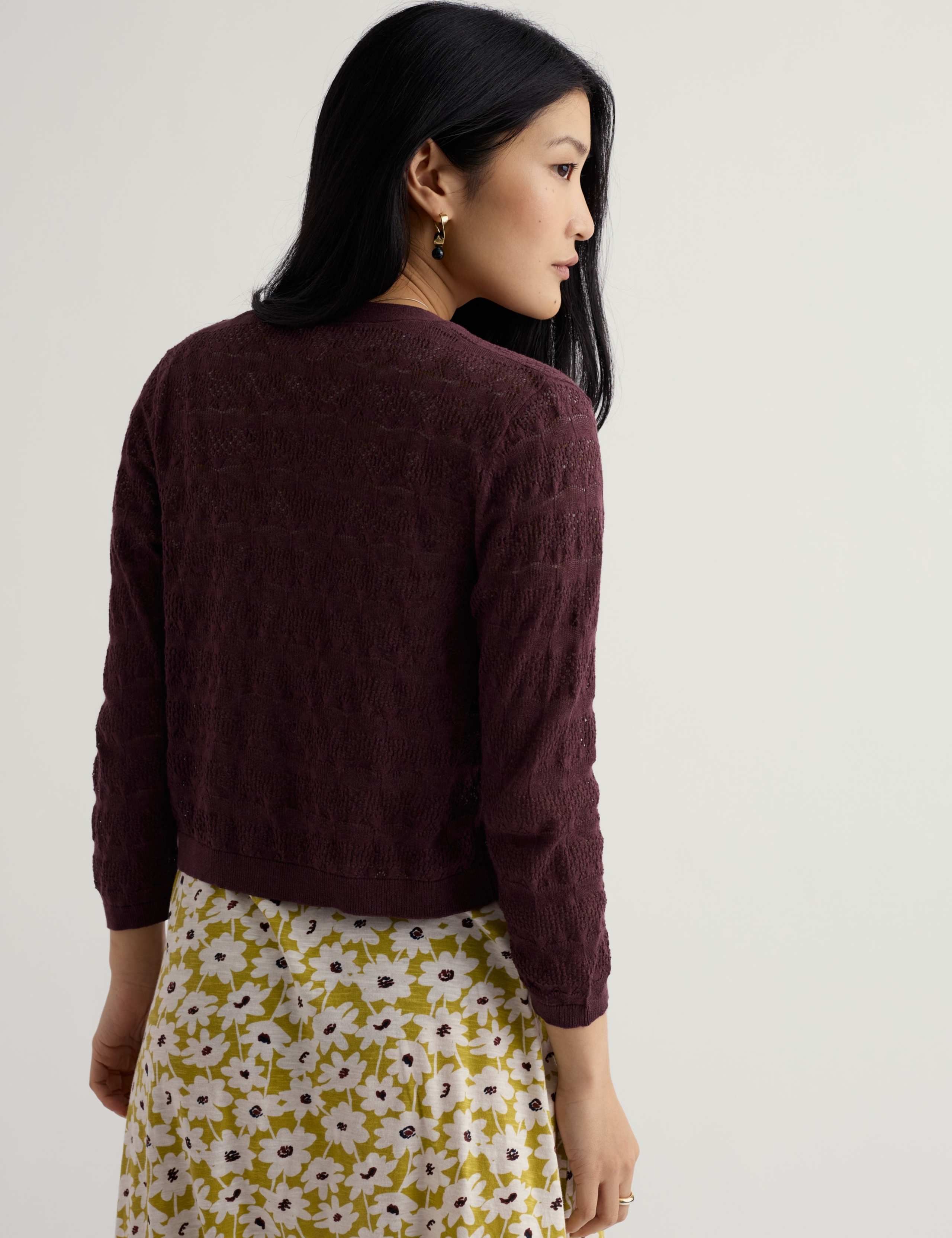 Pure Cotton Pointelle Cardigan 4 of 5