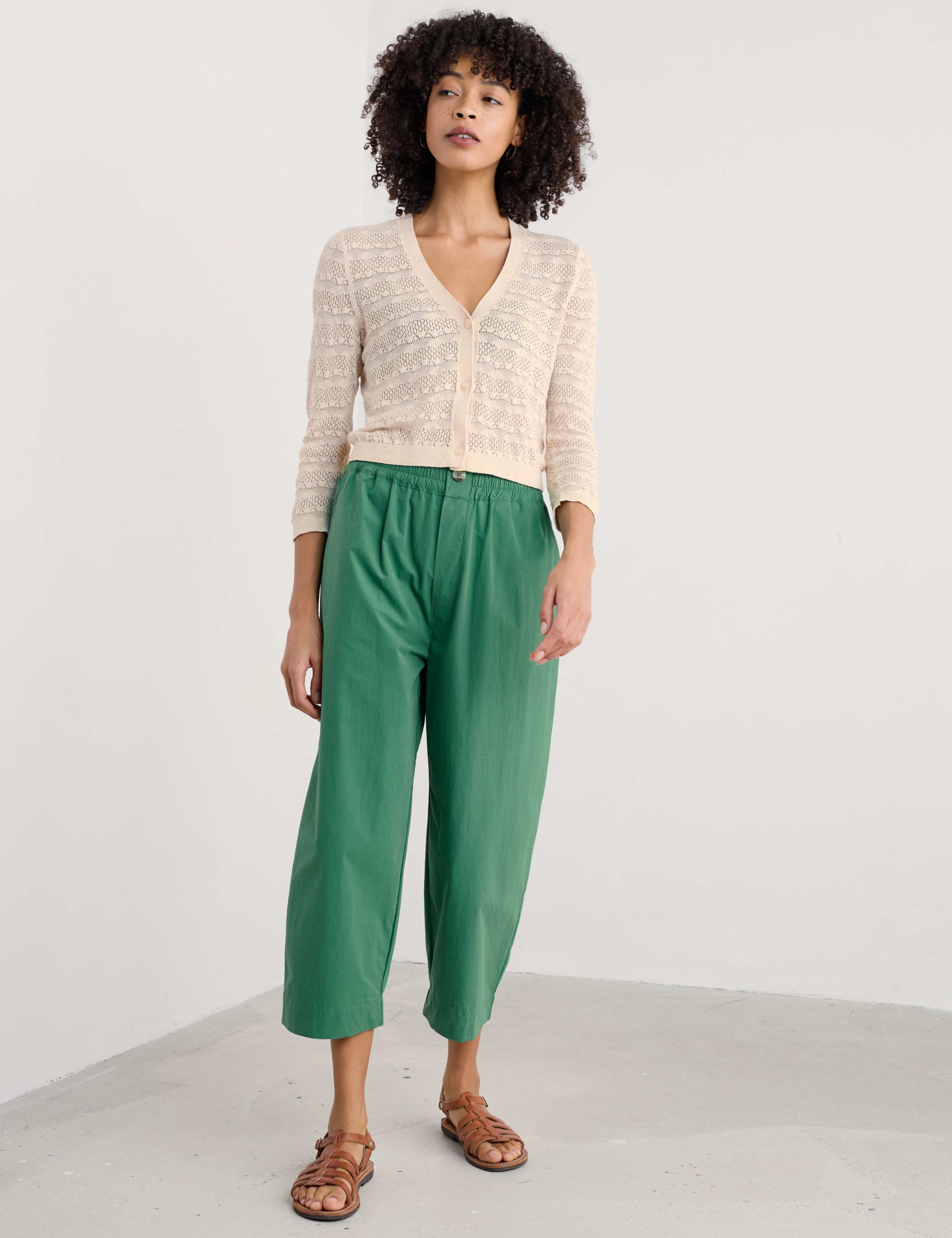 Pure Cotton Pointelle Cardigan 3 of 4