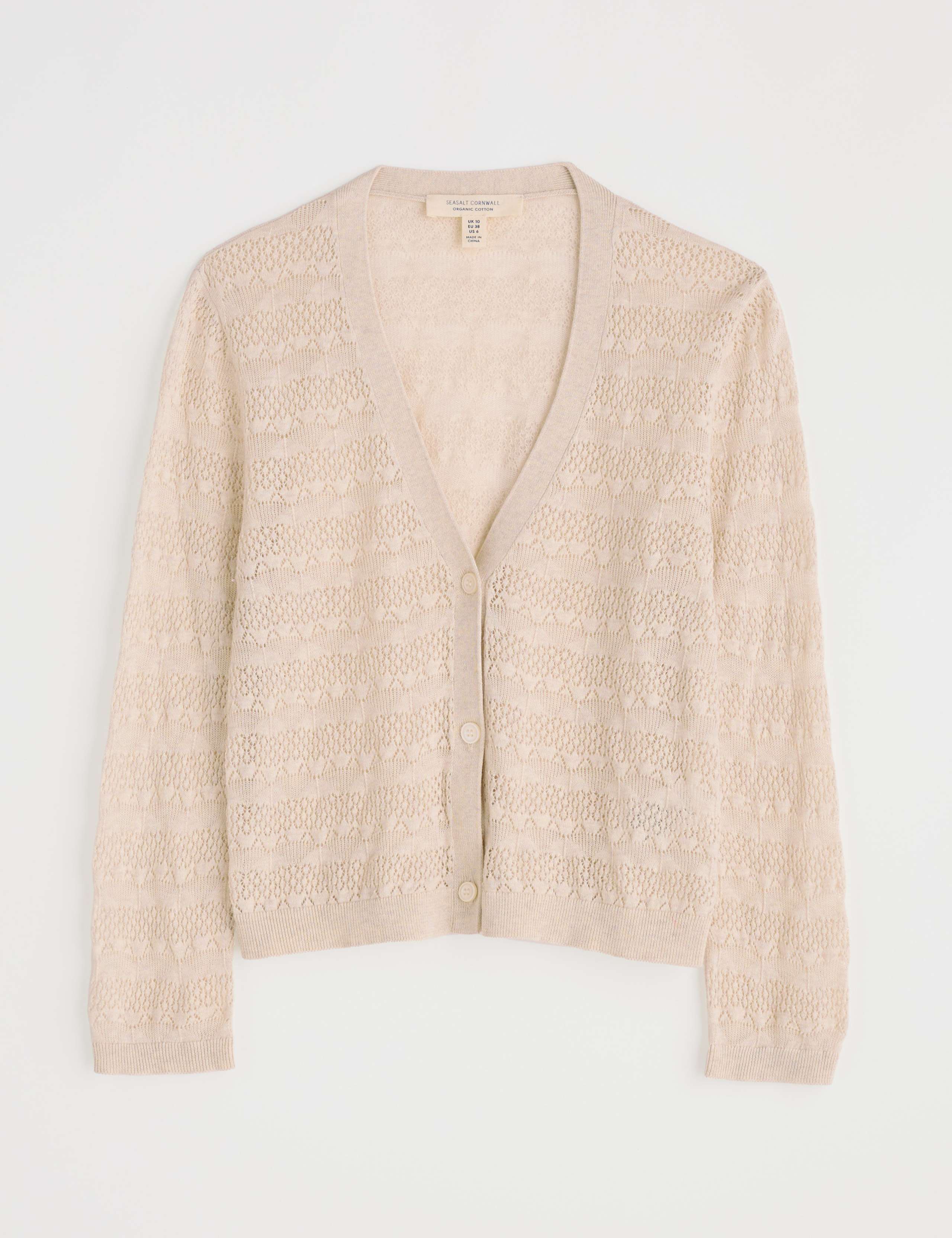 Pure Cotton Pointelle Cardigan 2 of 4