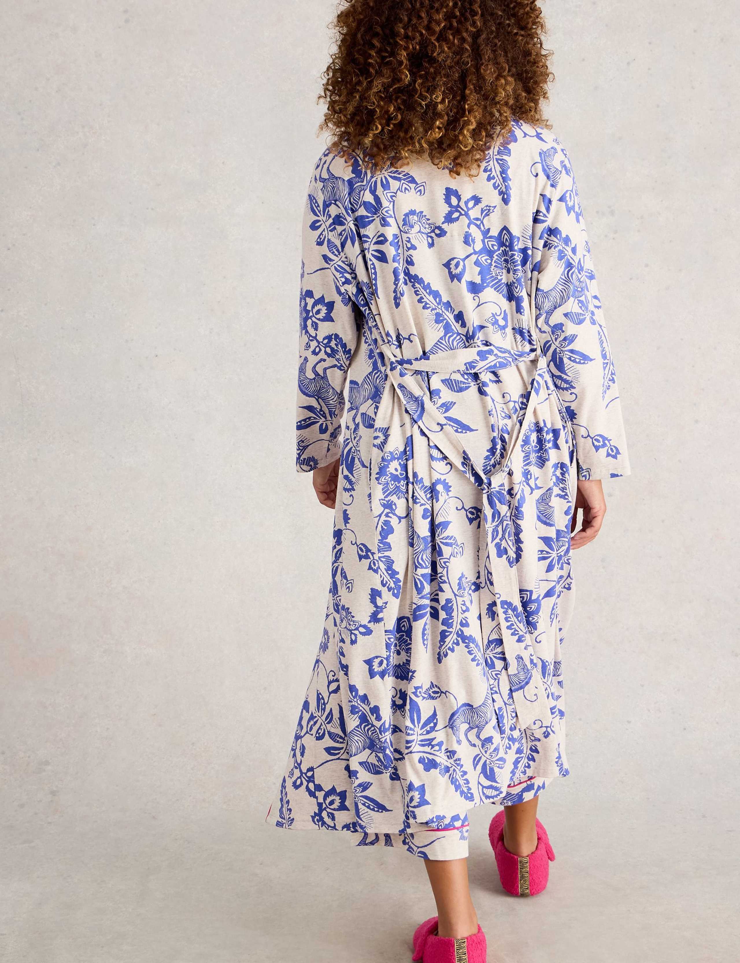 Cotton Rich Jersey Floral Dressing Gown 4 of 7
