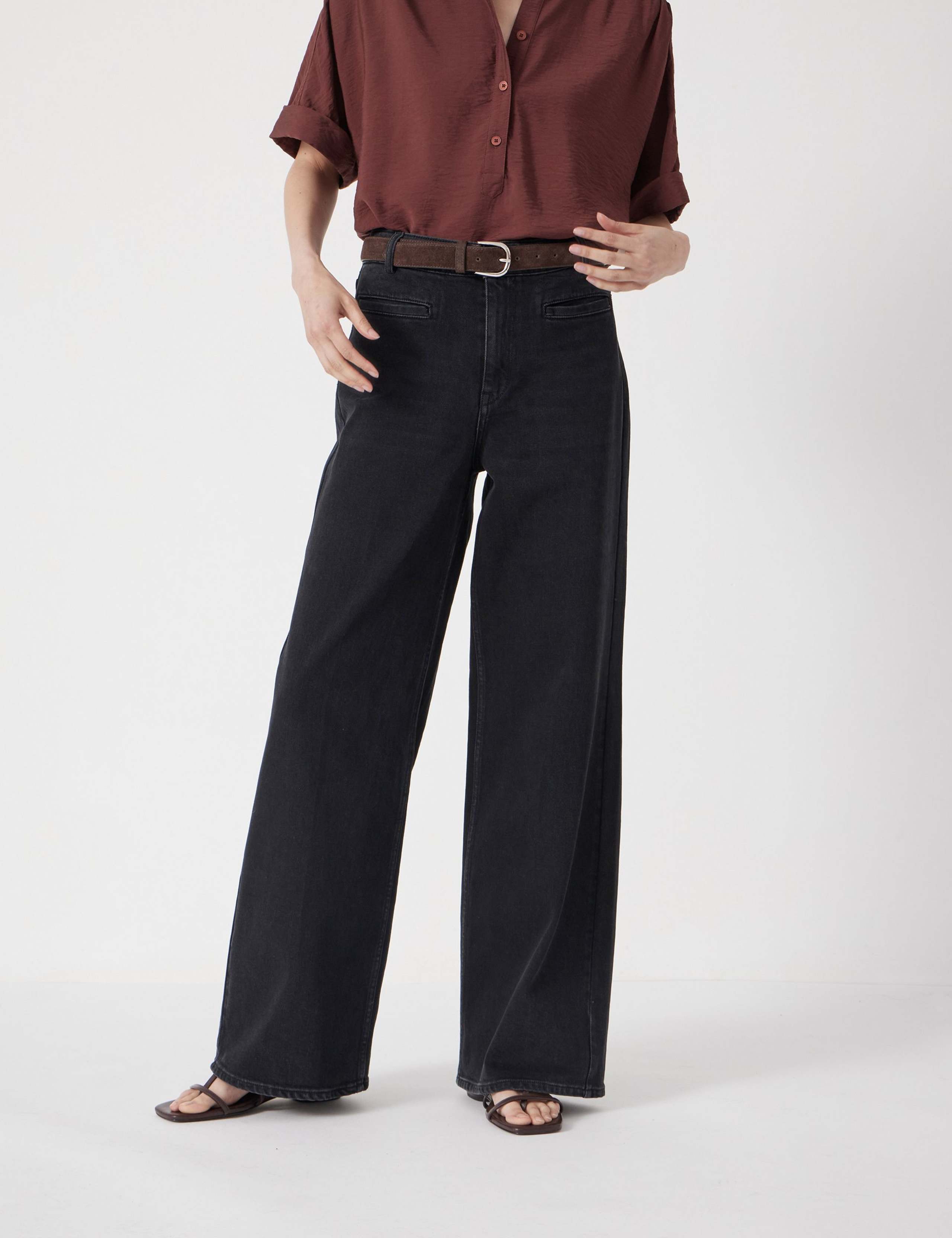 Mid Rise Wide Leg Jeans 3 of 5