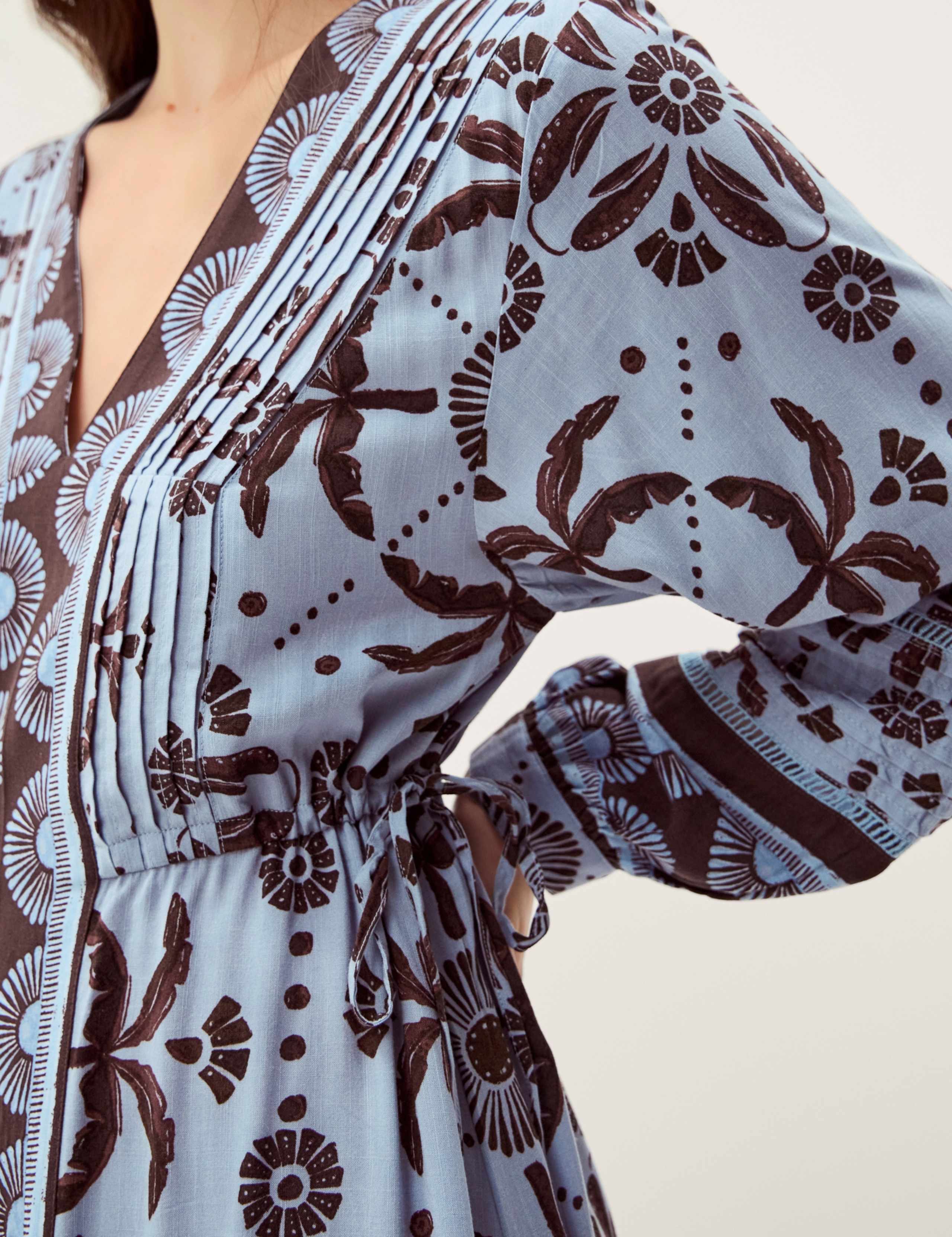 Printed V-Neck Maxi Waisted Dress 5 of 5