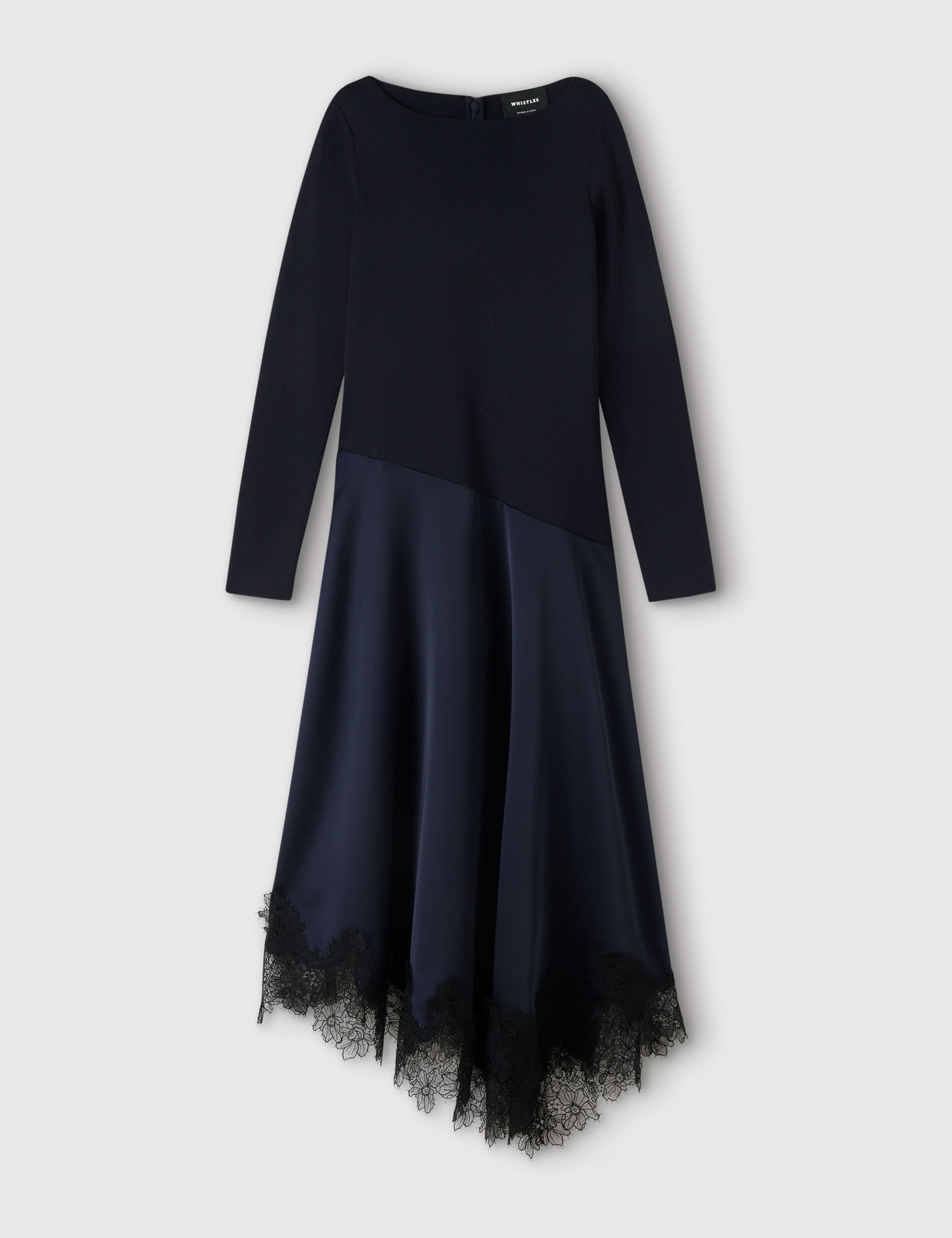 Satin Lace Midi Dress 2 of 6