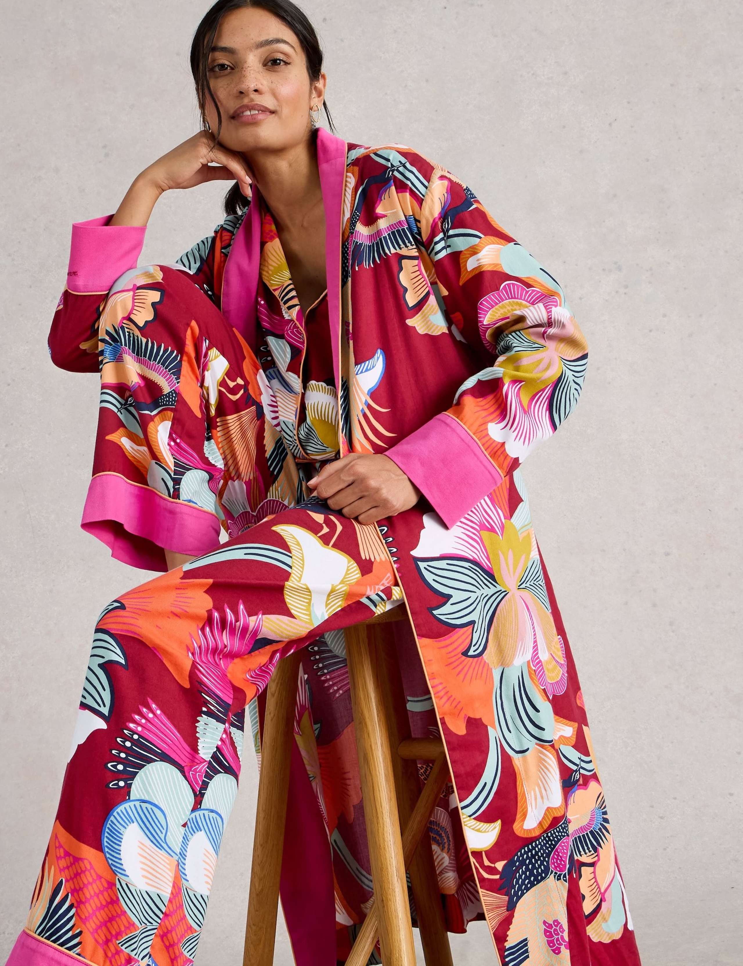 Cotton Rich Printed Dressing Gown 3 of 5