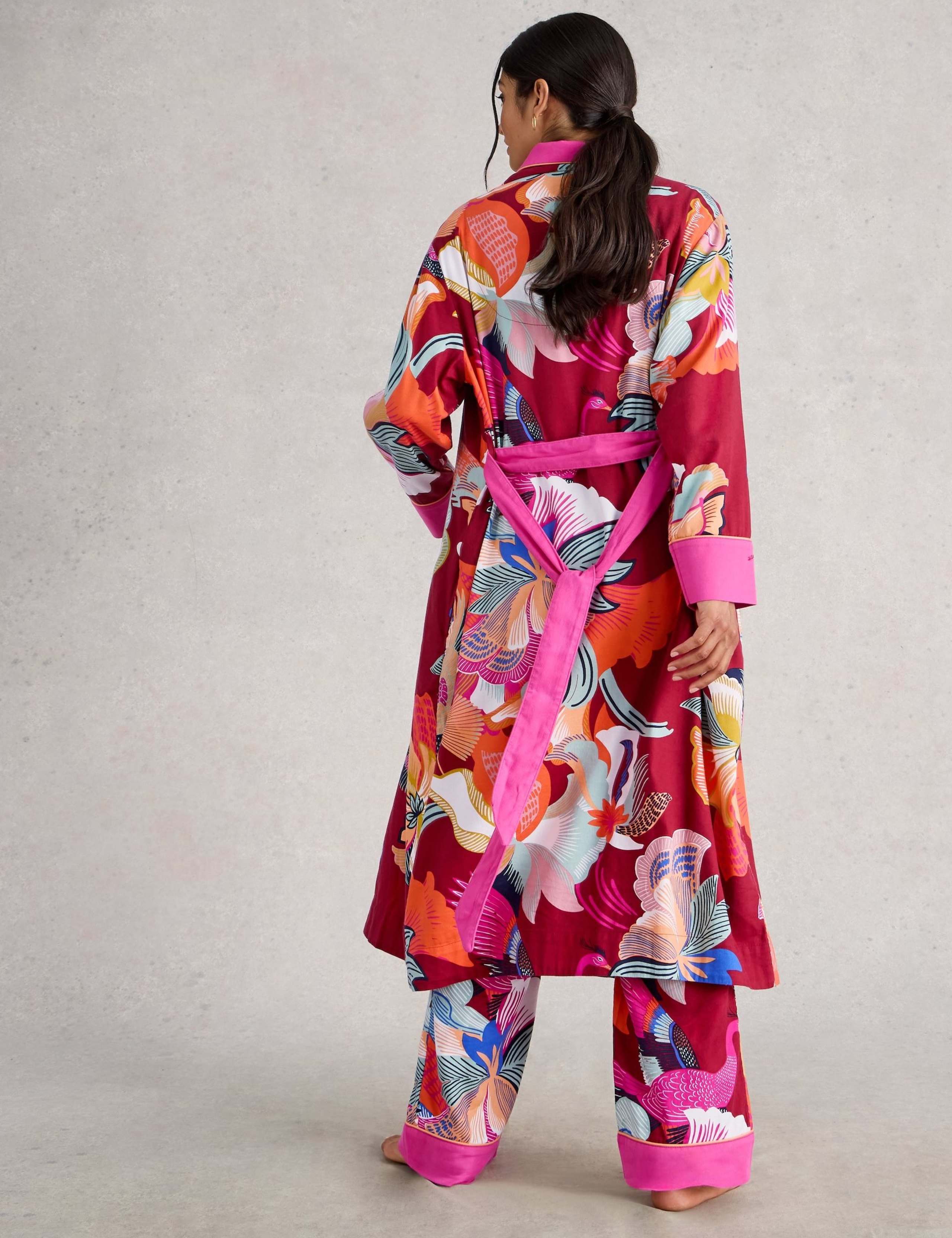 Cotton Rich Printed Dressing Gown 4 of 5