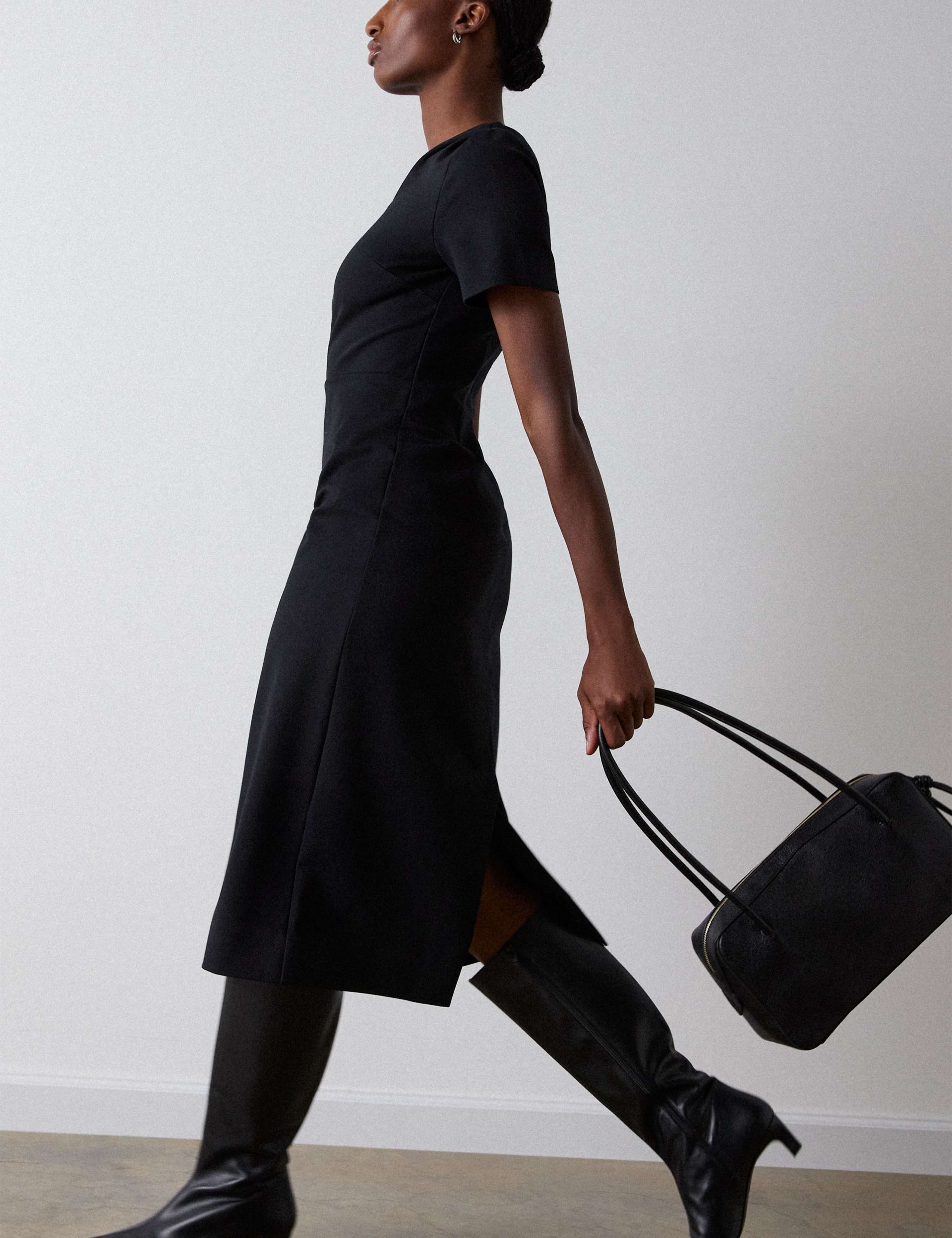 Detachable Lace Trim Midi T-Shirt Dress 3 of 6