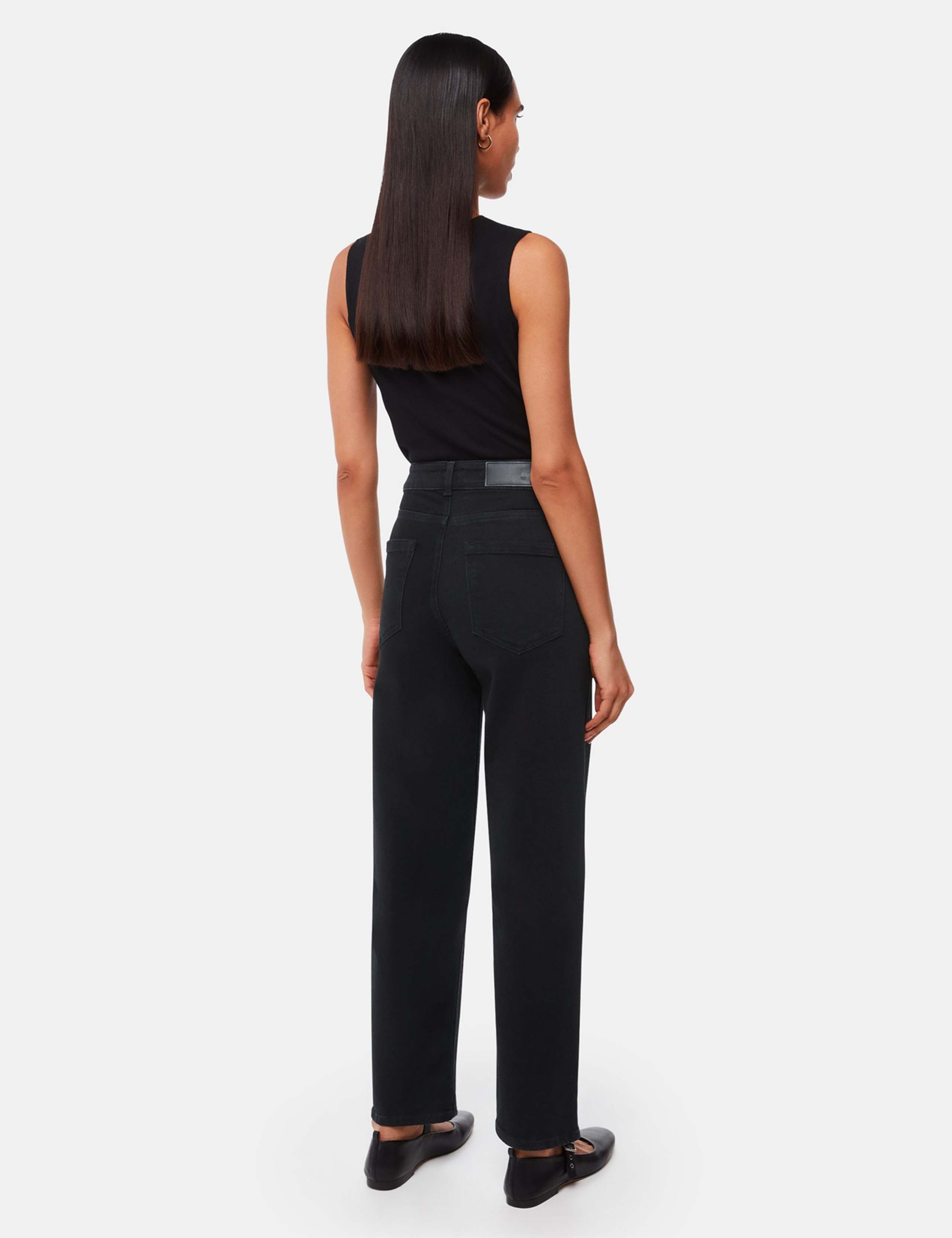 Petite Stretch High Waisted Barrel Leg Jeans 3 of 4