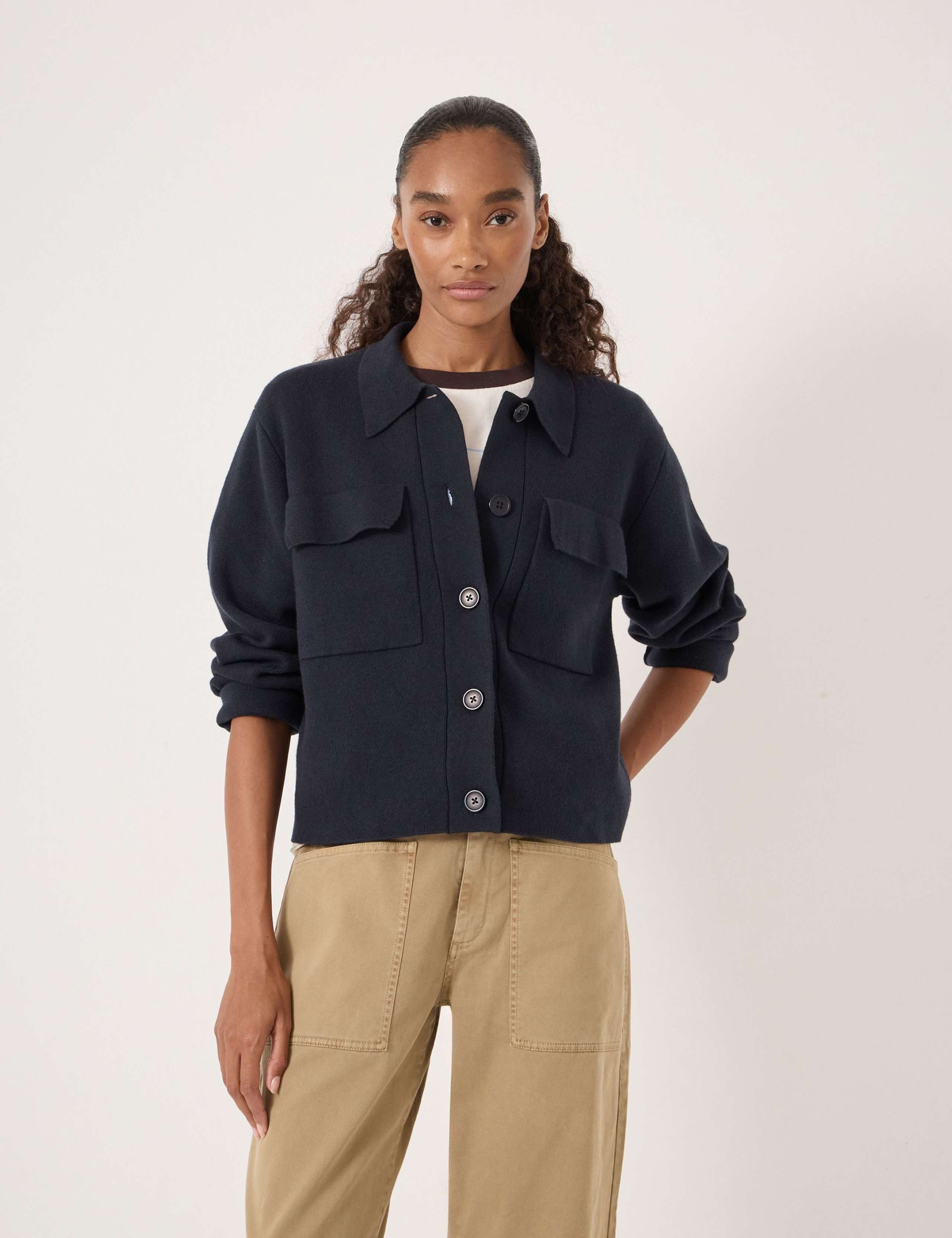 Cotton Rich Shacket with Wool 1 of 5