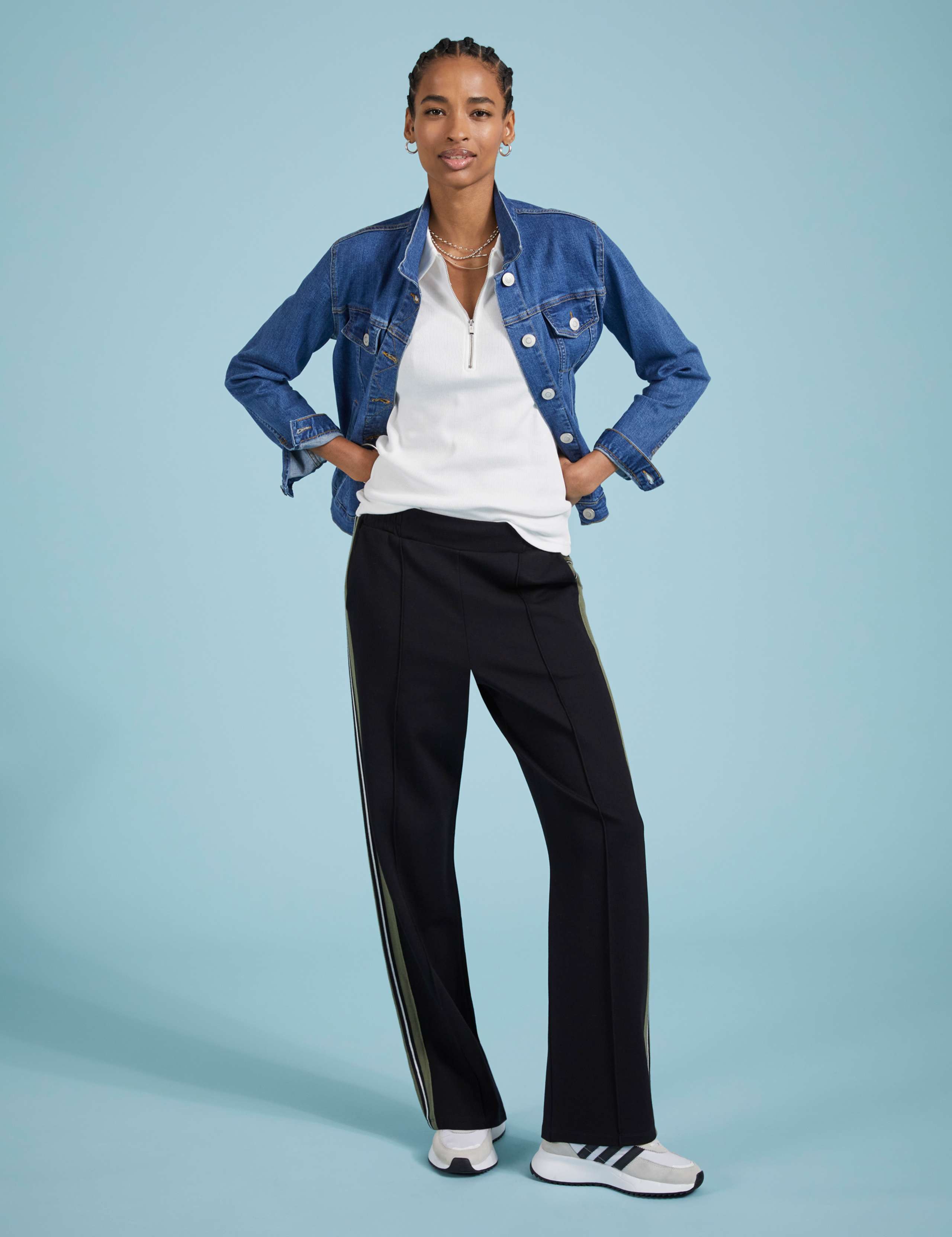 Pure Cotton Collared Half Zip Top 2 of 3