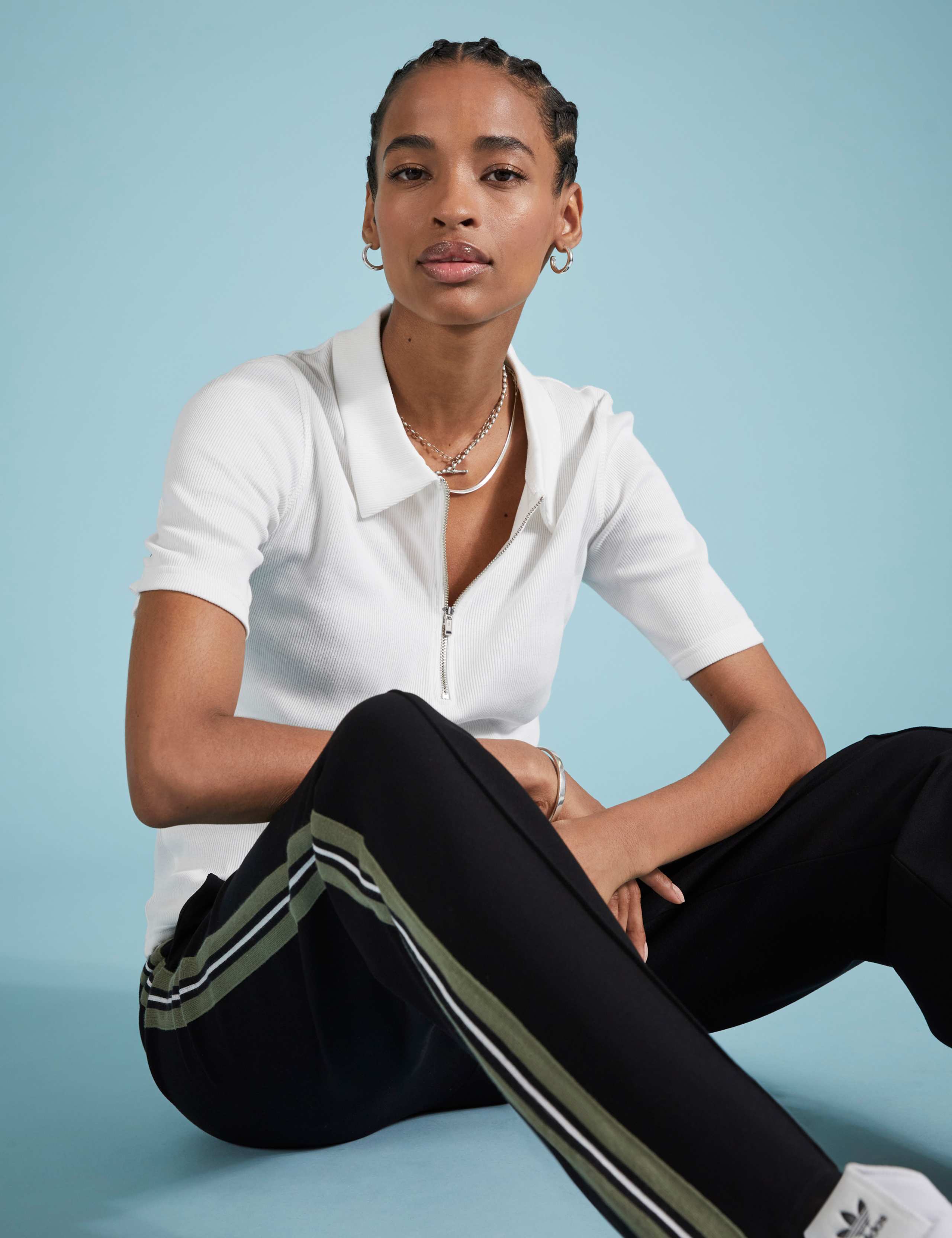 Pure Cotton Collared Half Zip Top 3 of 3