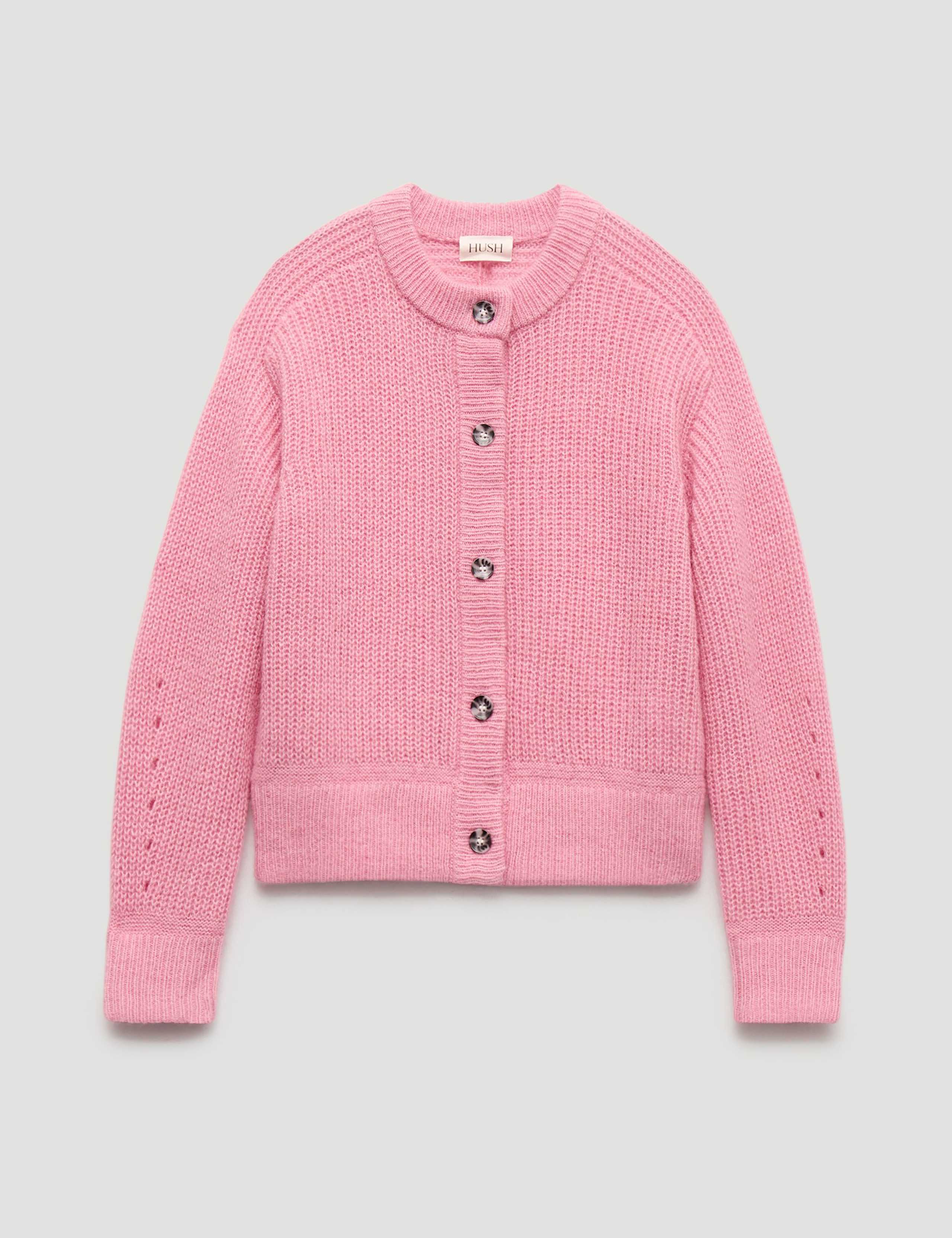 Wool Blend Crew Neck Button Through Cardigan 2 of 5