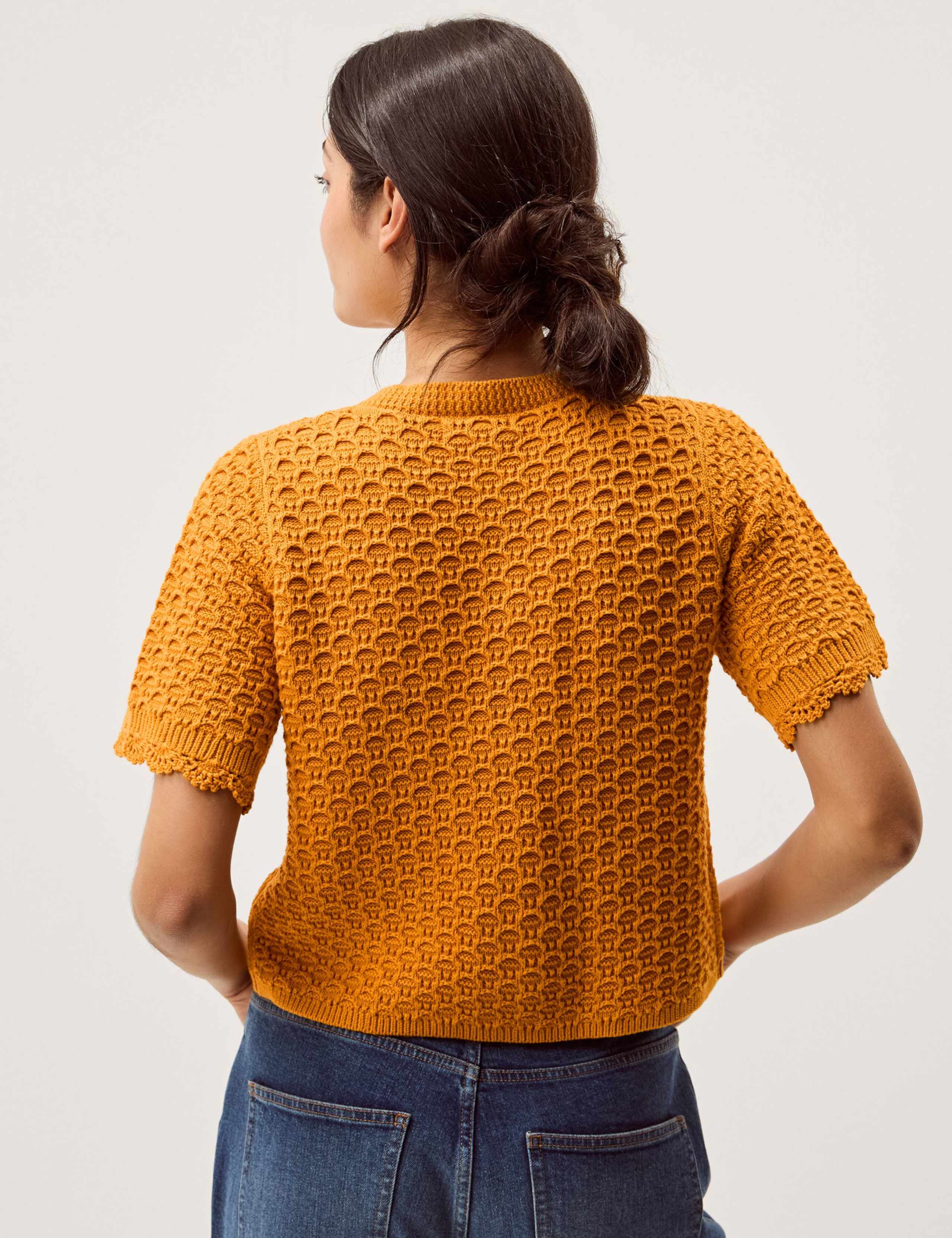 Pure Cotton Textured Cardigan 3 of 5