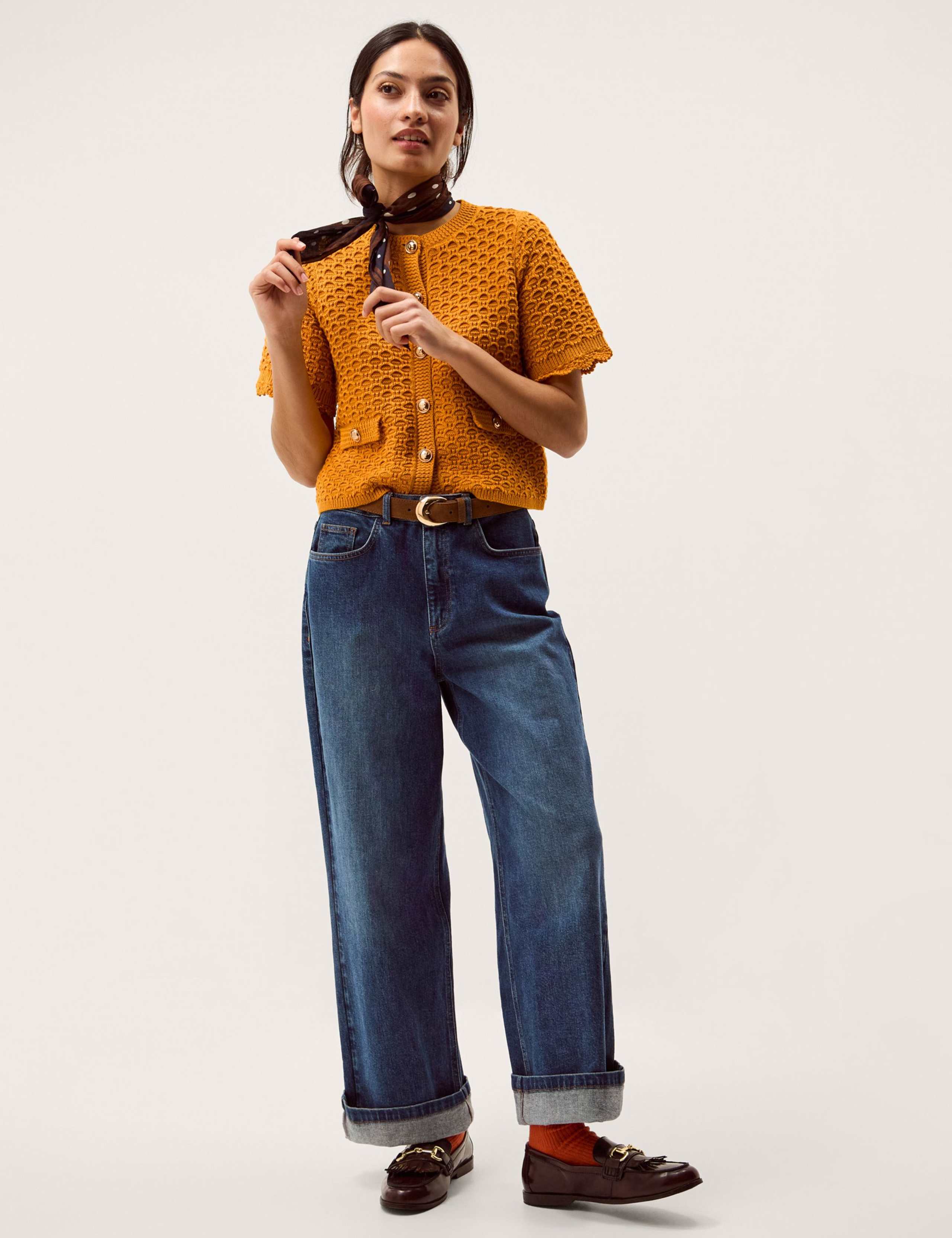 Pure Cotton Textured Cardigan 5 of 5