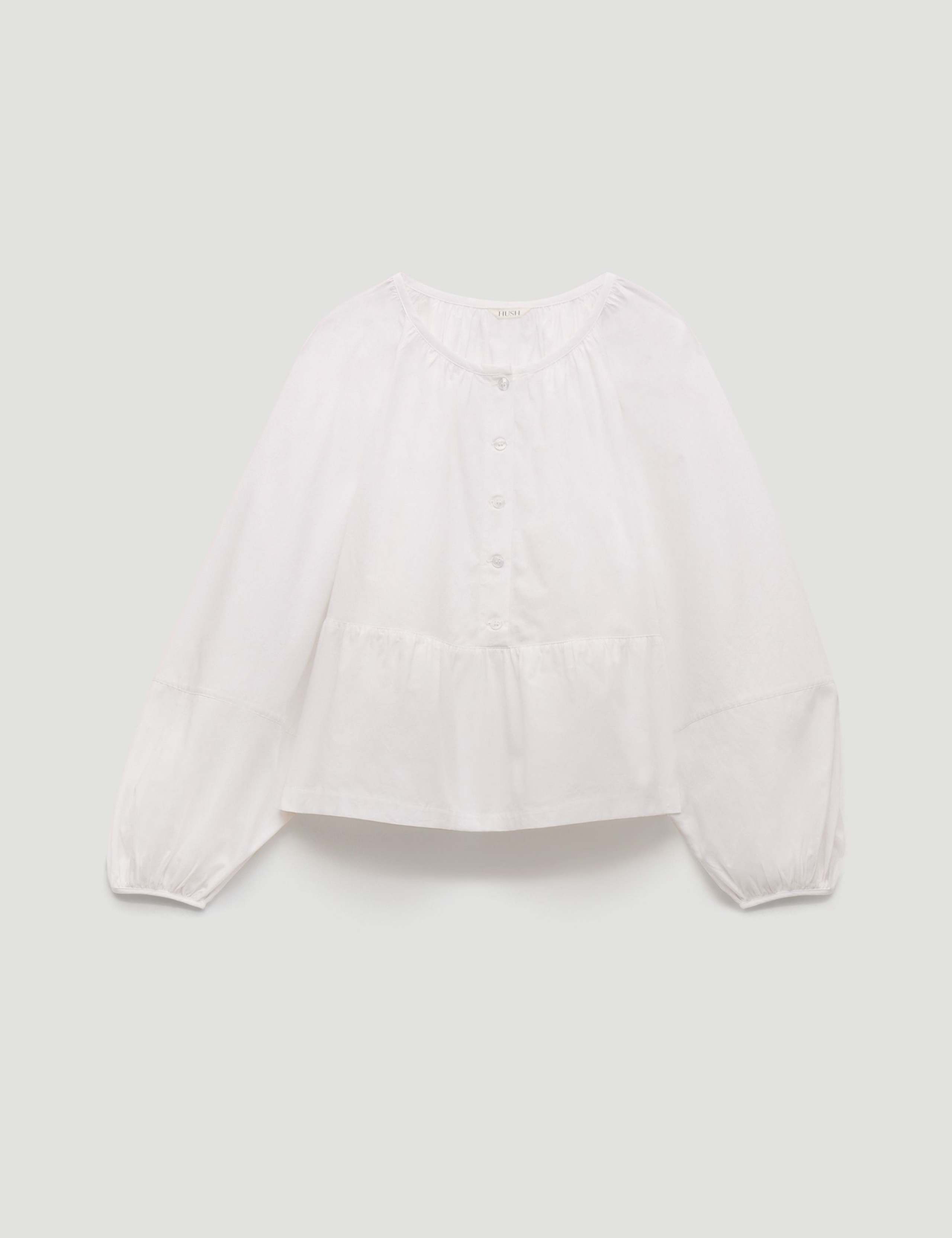 Pure Cotton Peplum Blouse 2 of 5