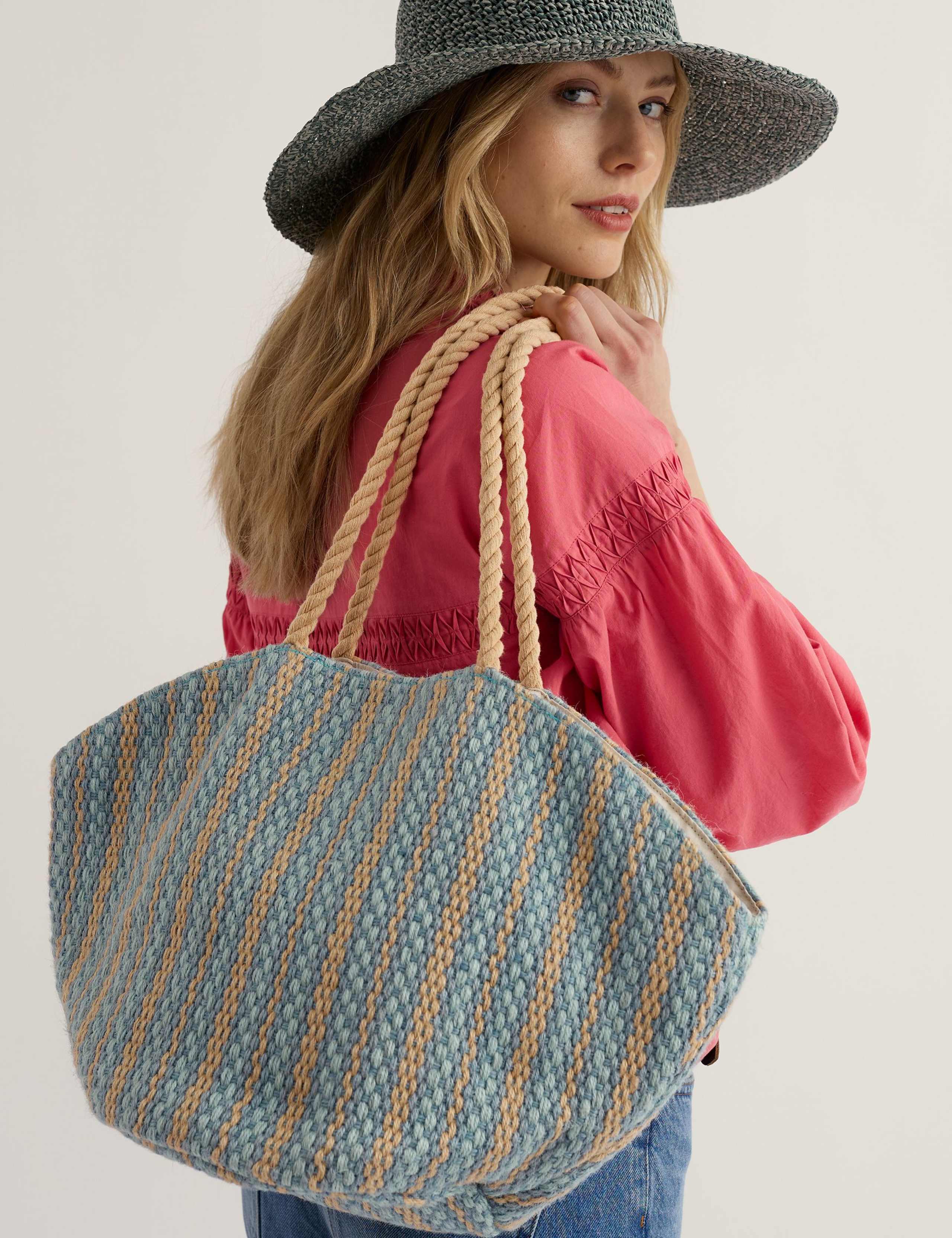 Striped Jute Bag 2 of 5
