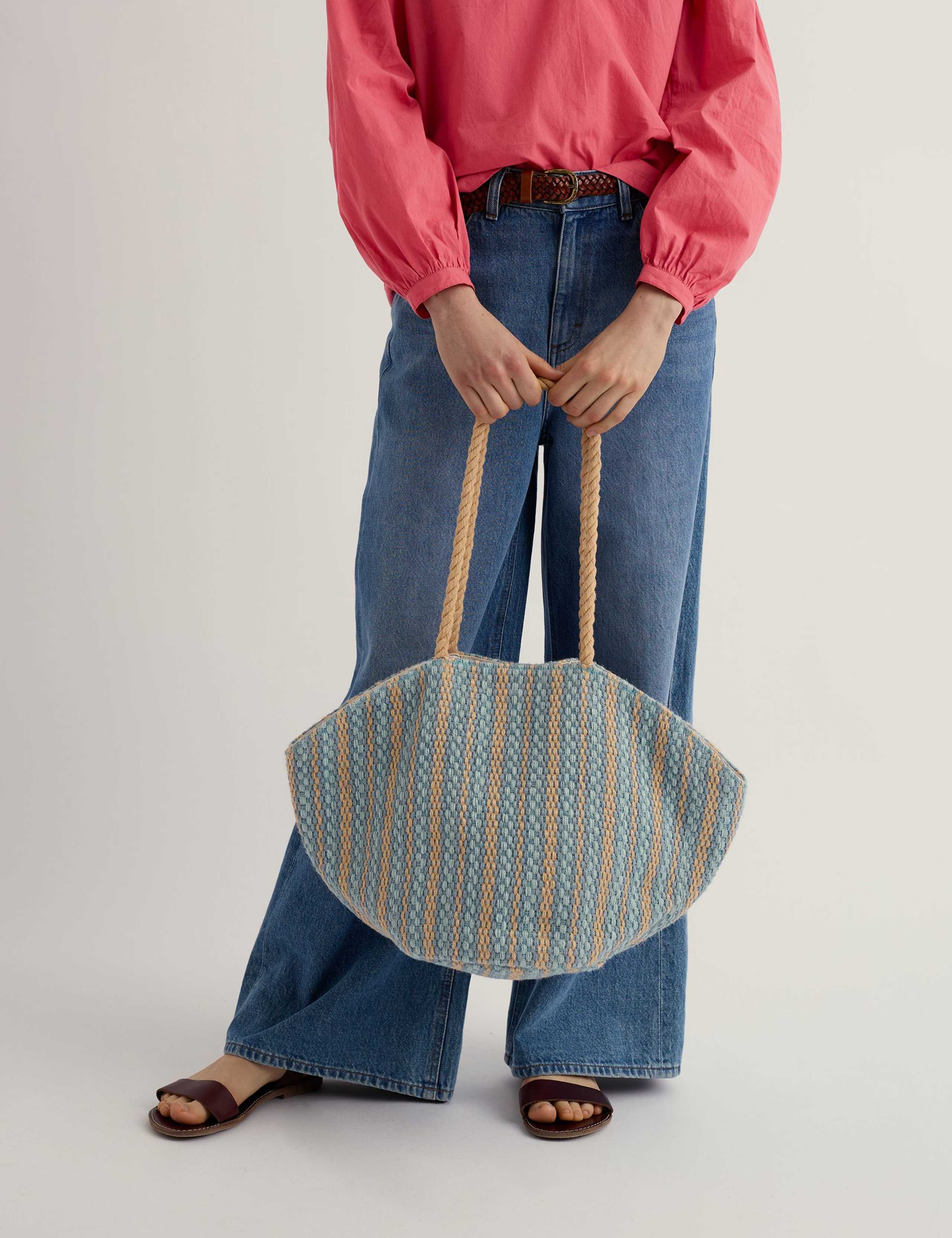 Striped Jute Bag 3 of 5