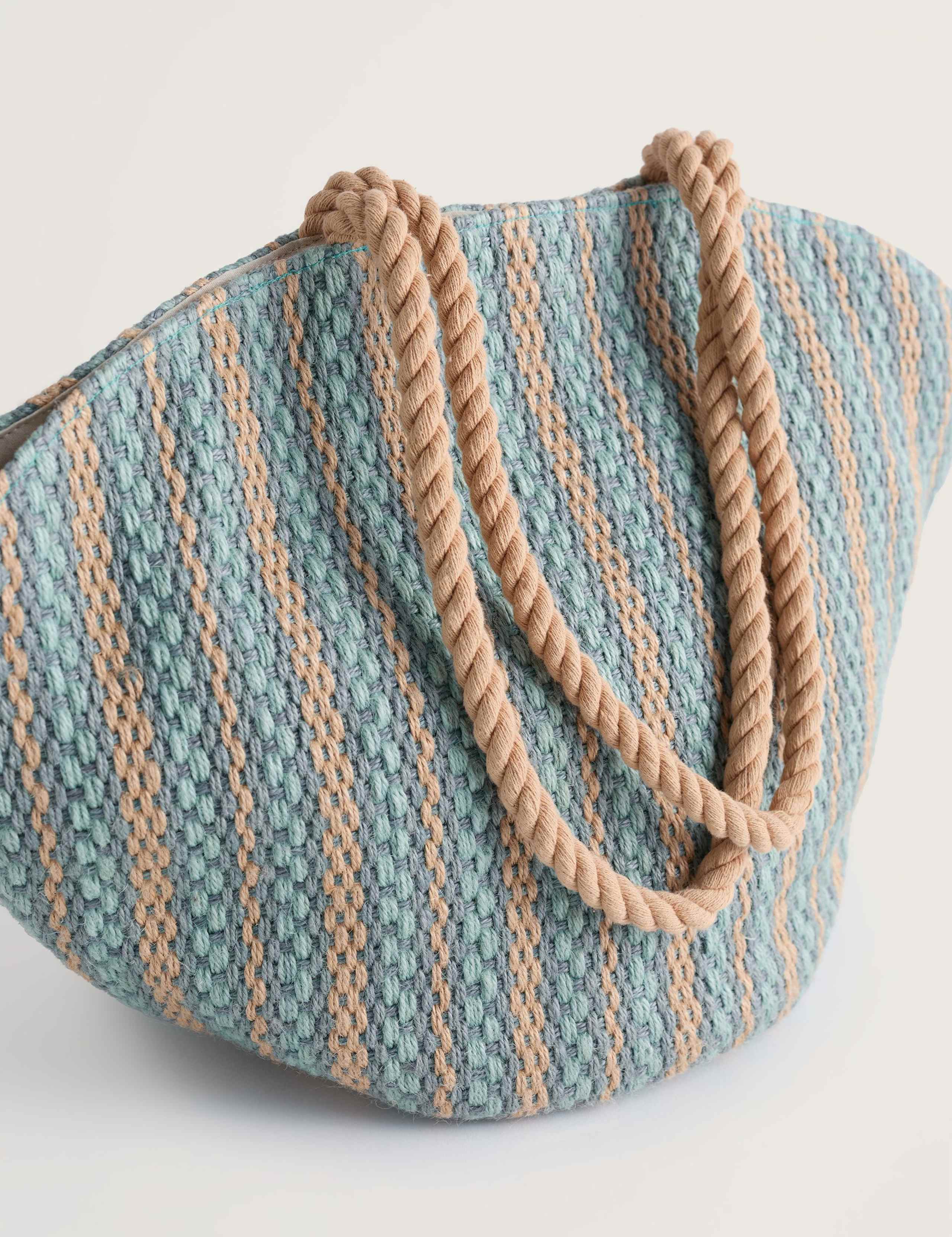 Striped Jute Bag 4 of 5